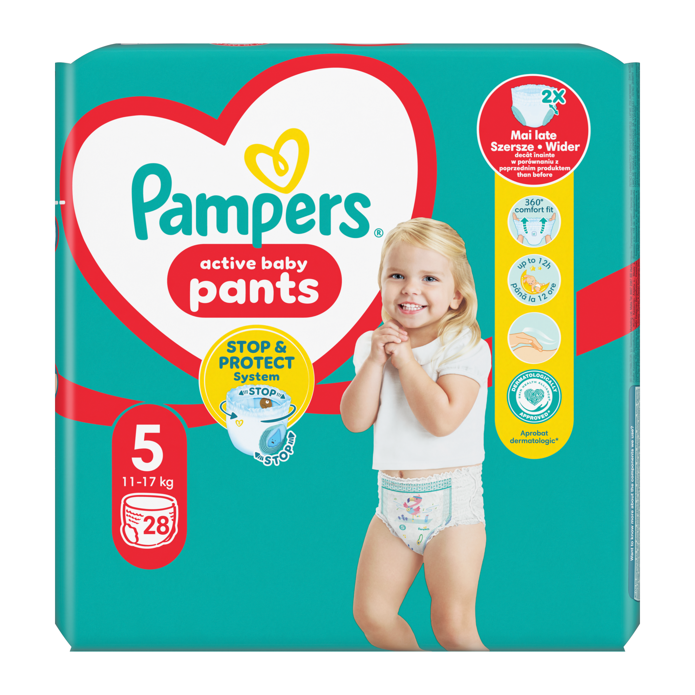 Plenkové kalhotky Active Baby, 11–17 kg, vel. 5 28 ks