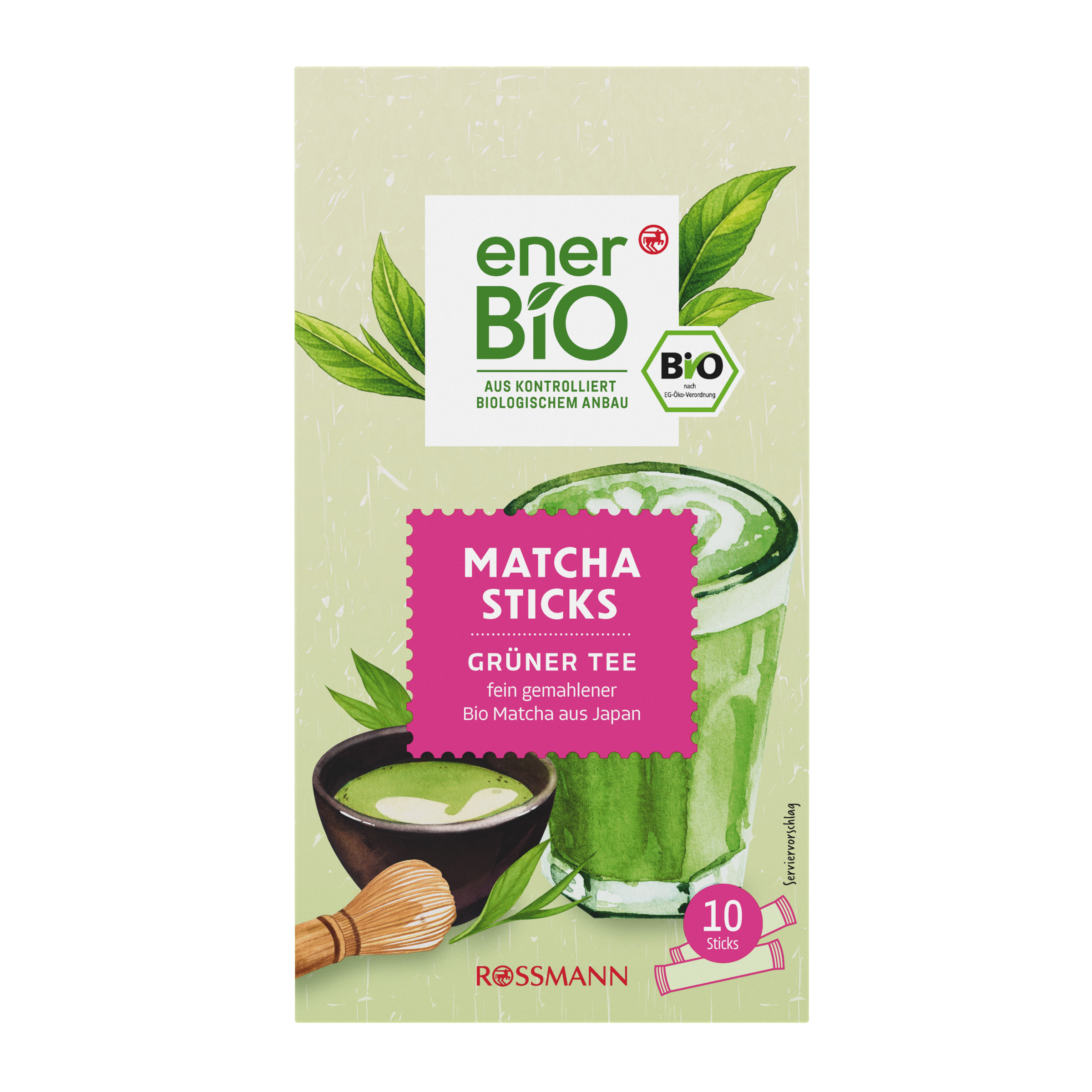 enerBiO Zelený čaj Matcha Sticks