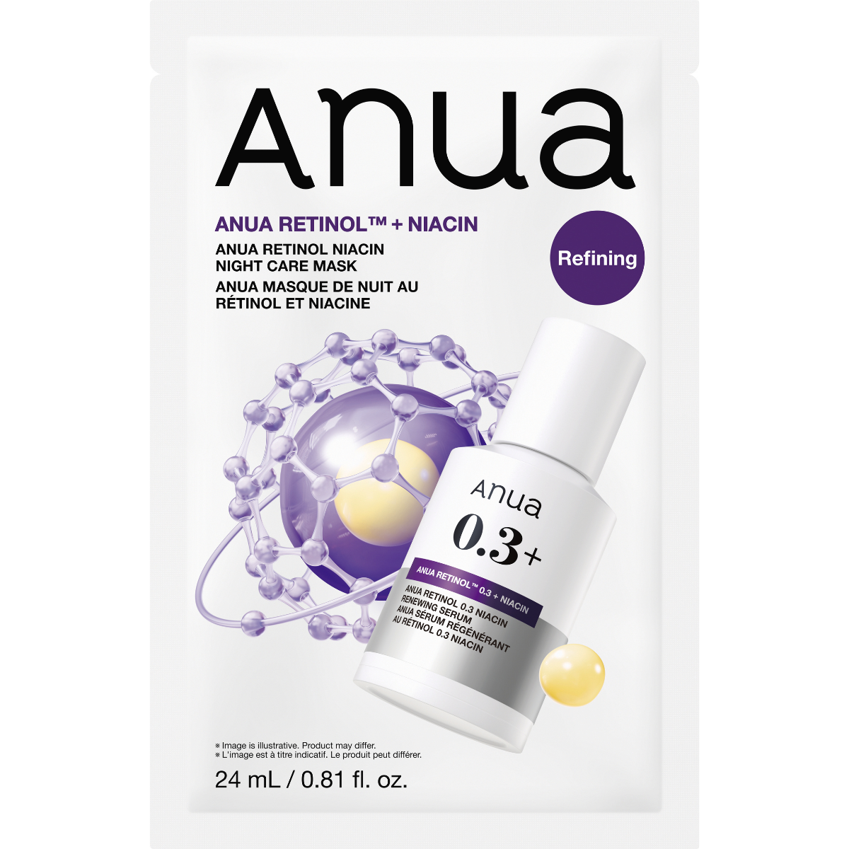 Pleťová maska pro noční regeneraci Retinol Niacin