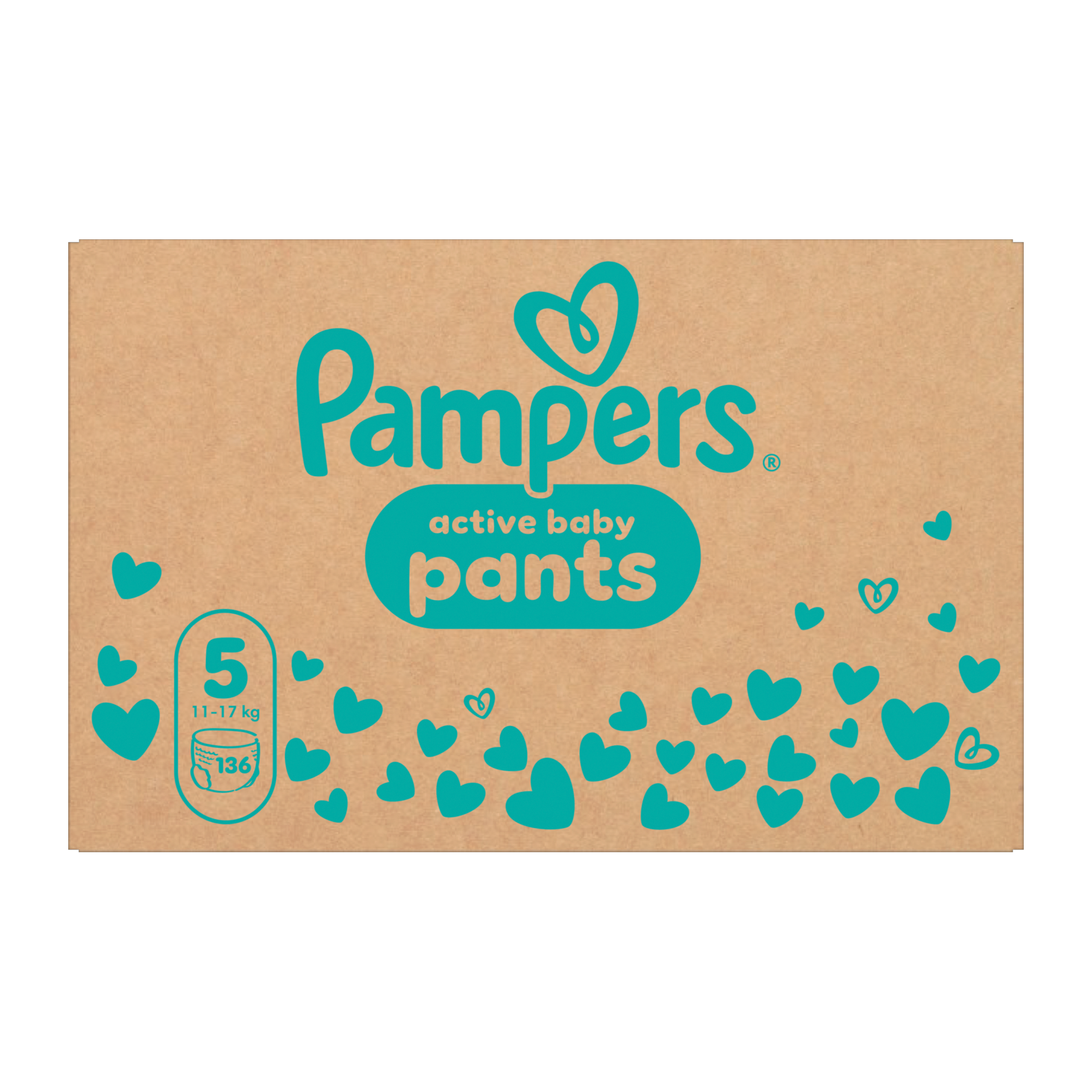 Pampers Plenkové kalhotky Active Baby, 11–17 kg, vel. 5 136 ks