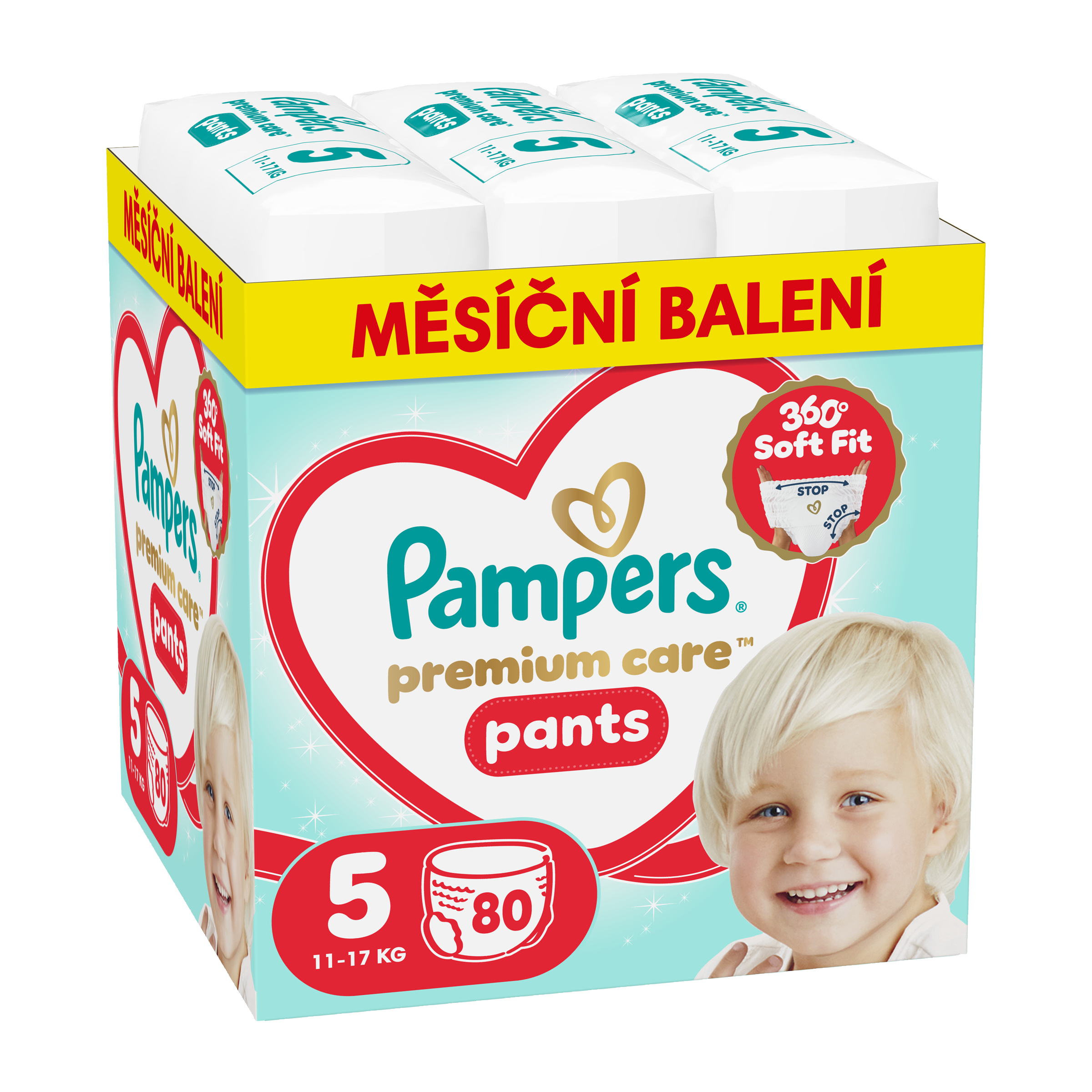 Plenkové kalhotky Premium Care, 11–17 kg, vel. 5