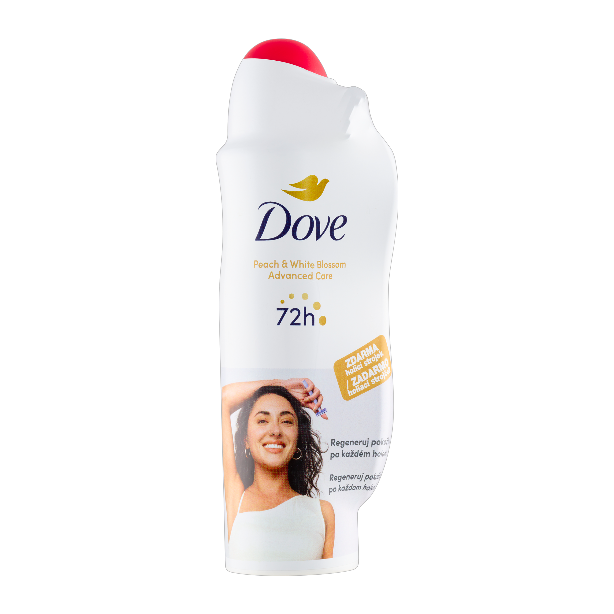 Dove Antiperspirant sprej Peach & White Blossom s holicím strojkem 150 ml