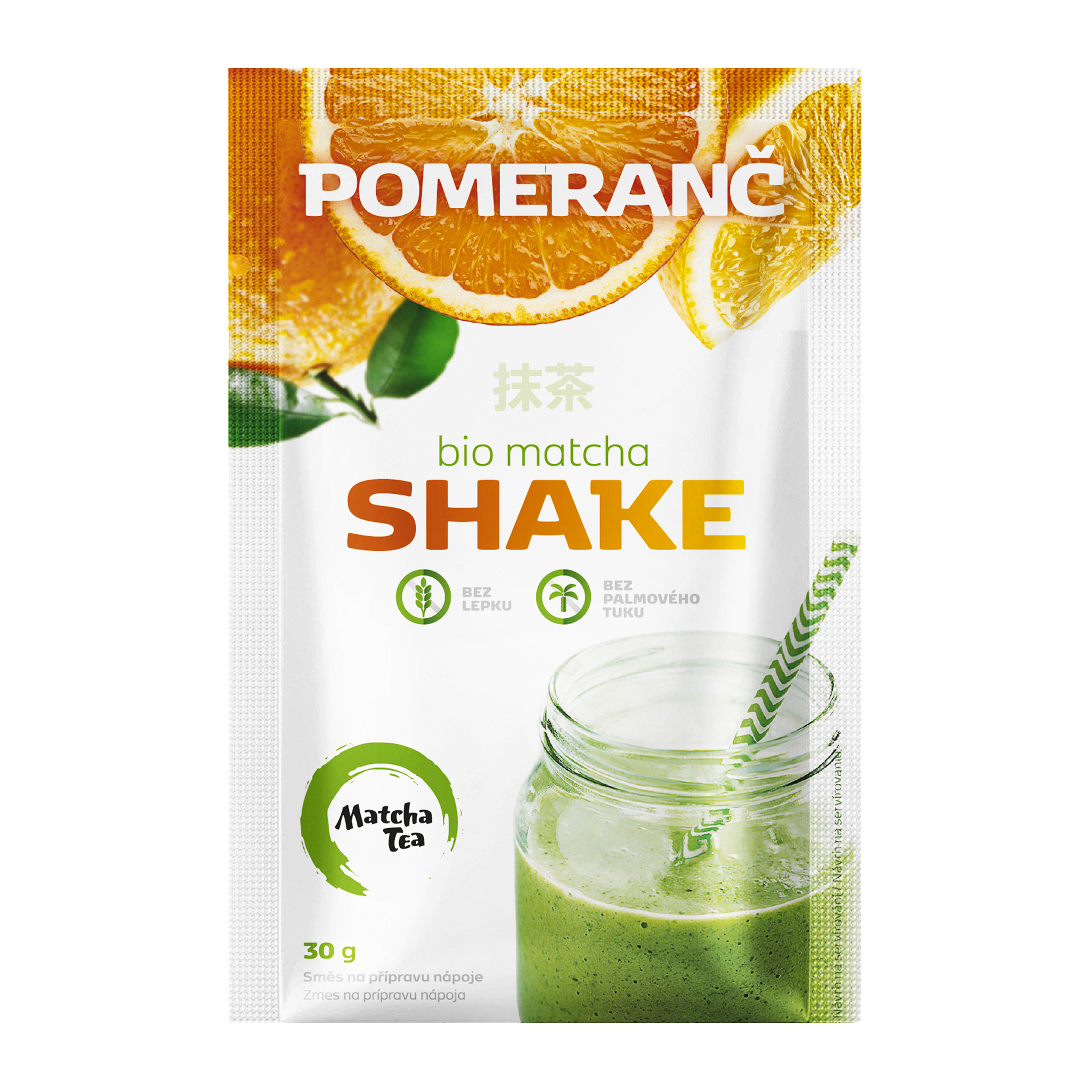 Bio Matcha shake Pomeranč