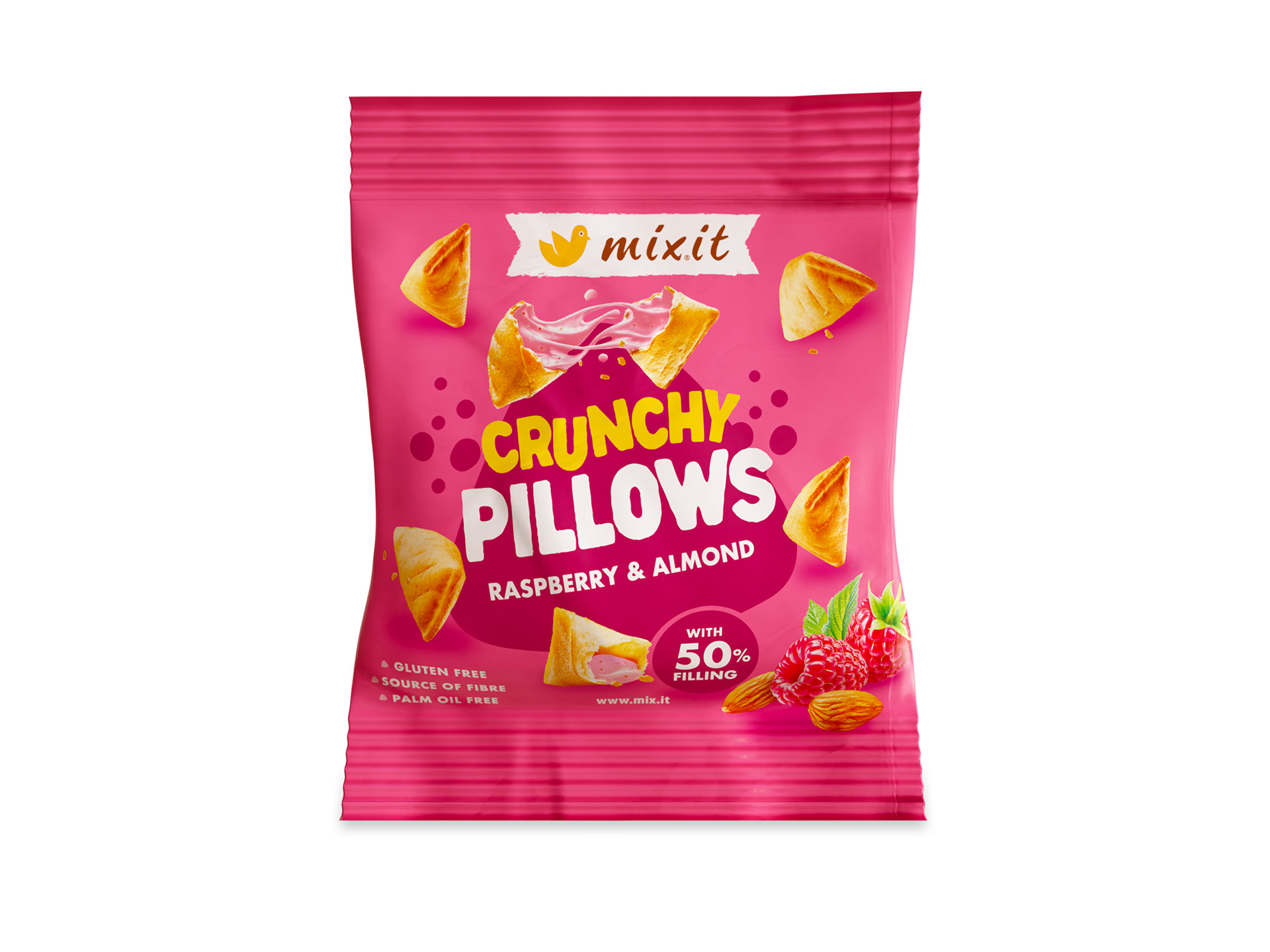 Mixit Křupavé polštářky Maliny a mandle 30 g