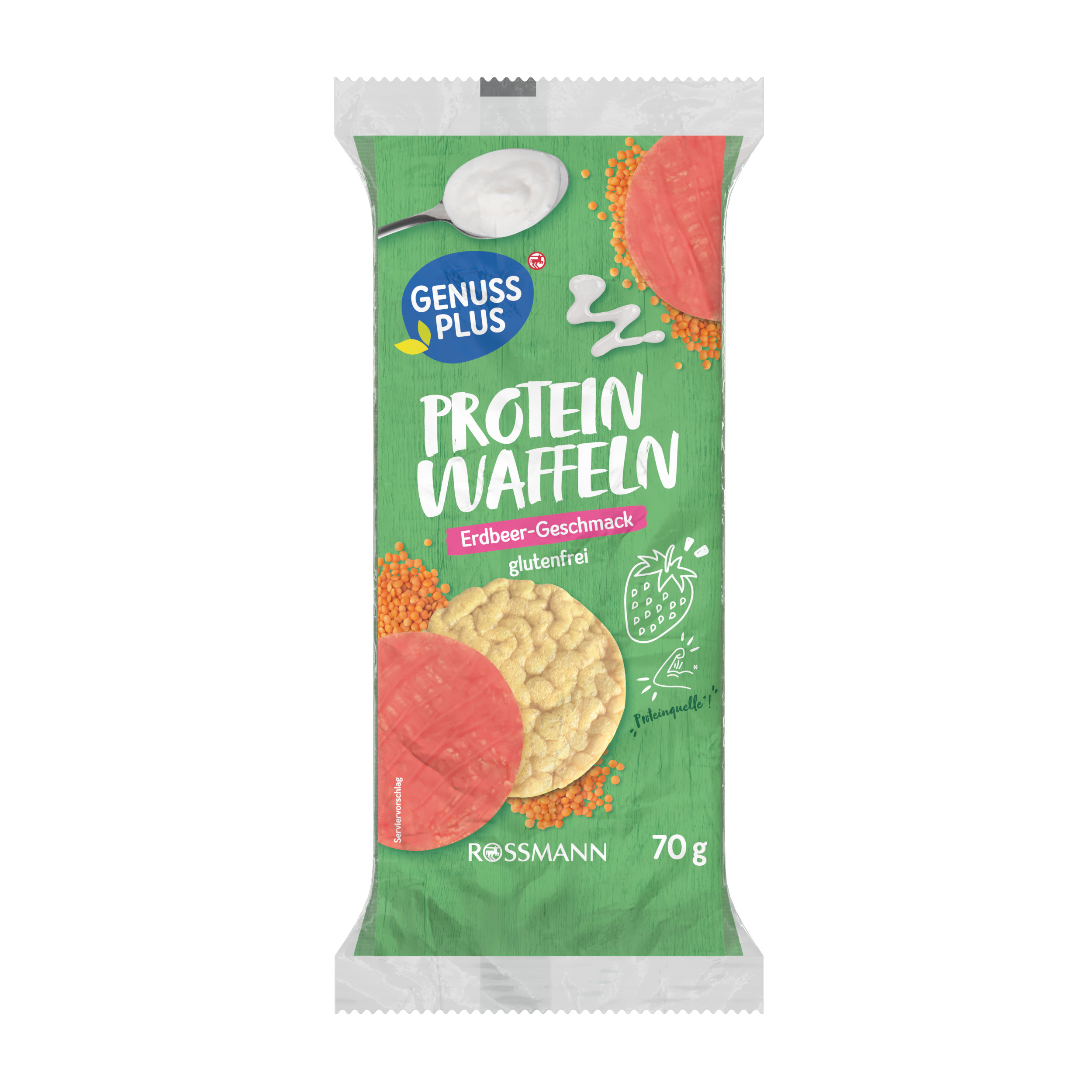 GENUSS PLUS Proteinové chlebíčky Jahoda a jogurt