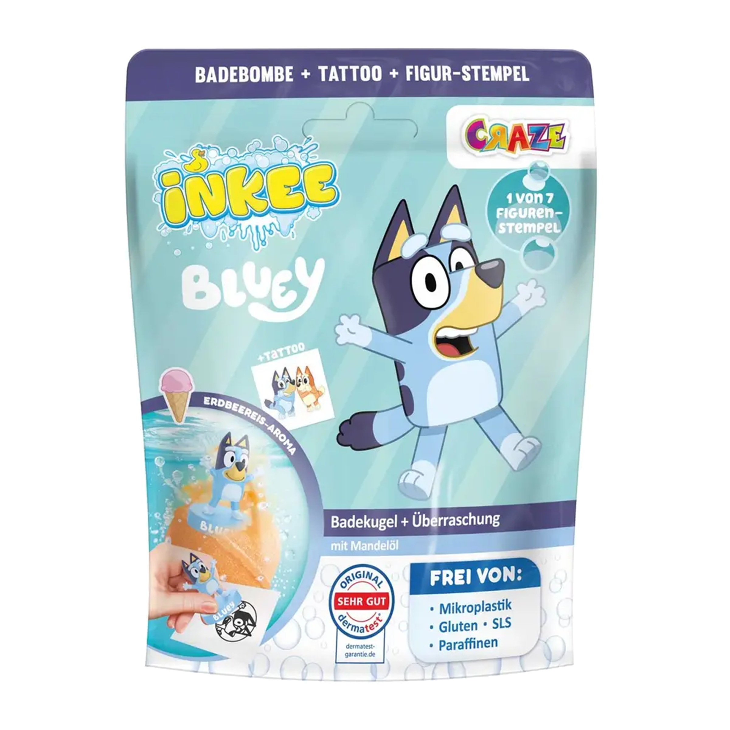 Koupelová bomba s překvapením Bluey, různé druhy