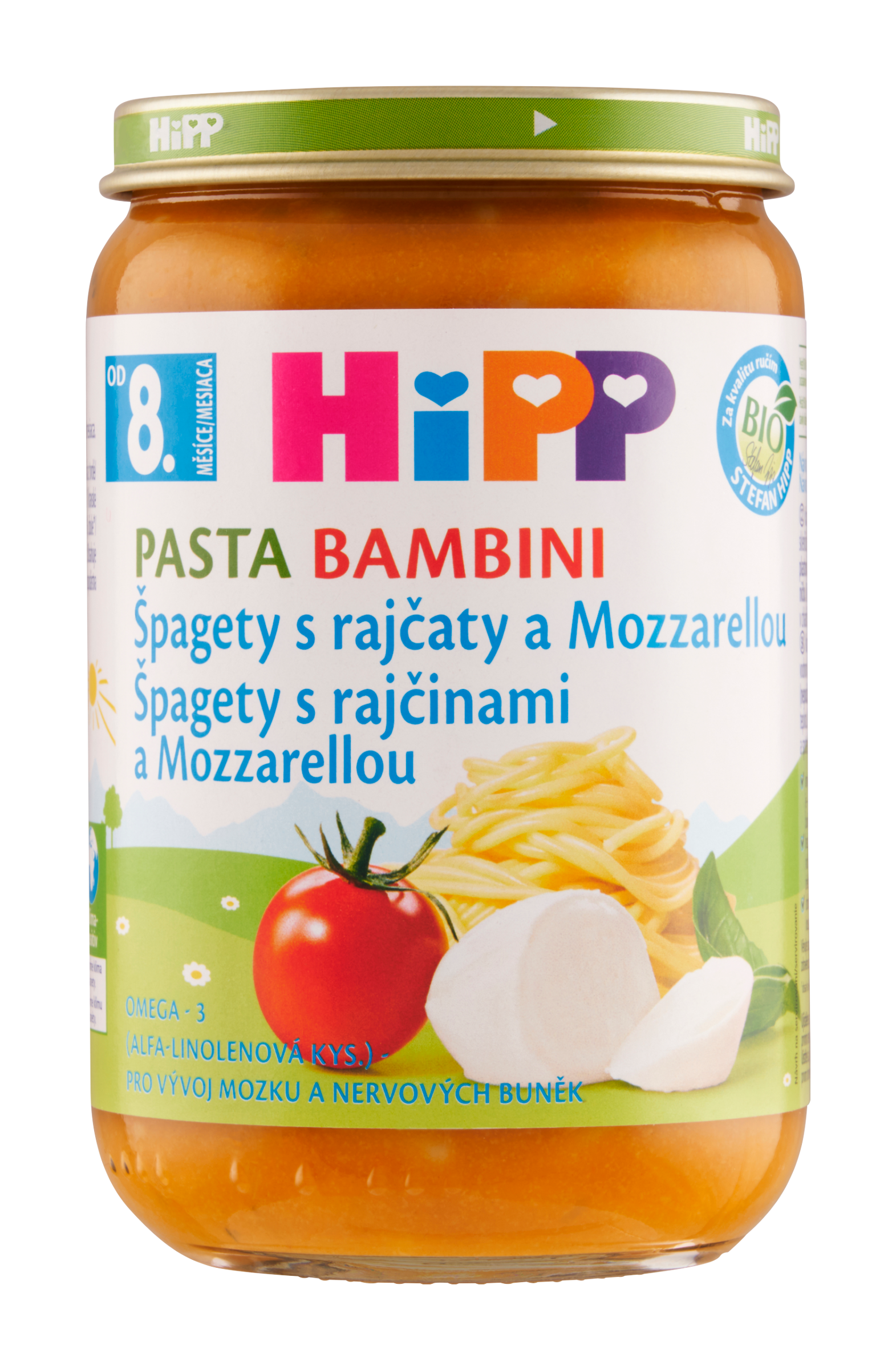 Bio špagety s rajčaty a mozzarellou Pasta Bambini