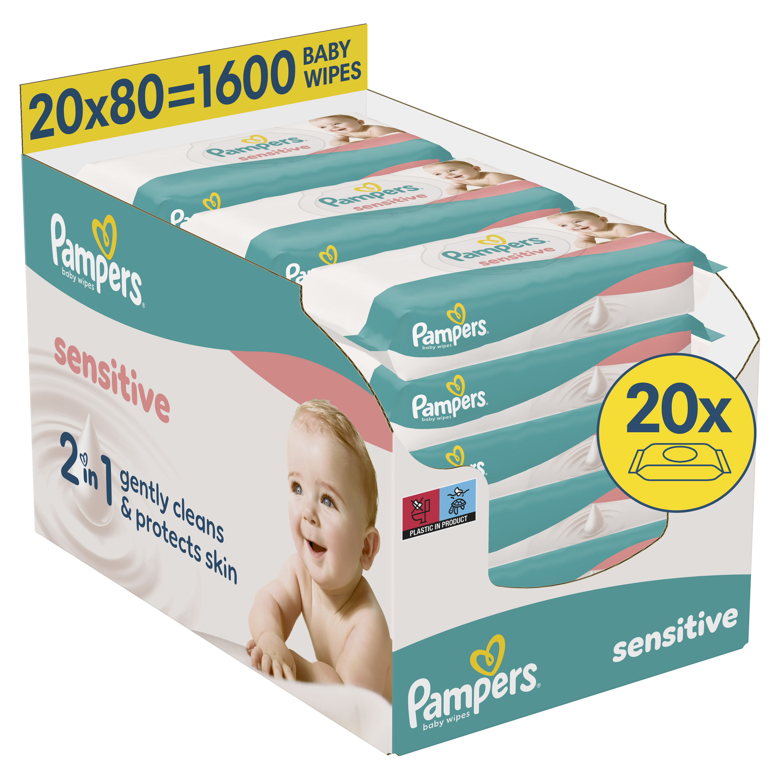 Vlhčené ubrousky Sensitive 20x 80 ks