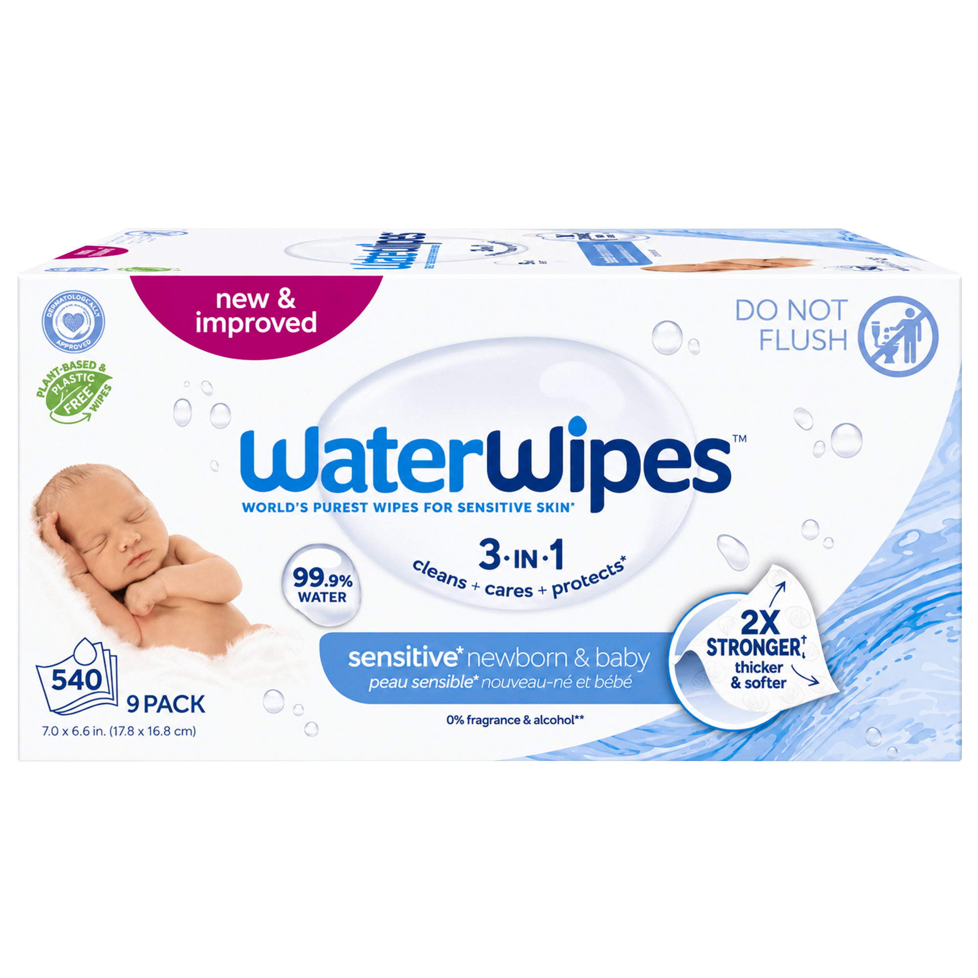 WaterWipes Vlhčené ubrousky Sensitive 9x 60 ks 540 ks
