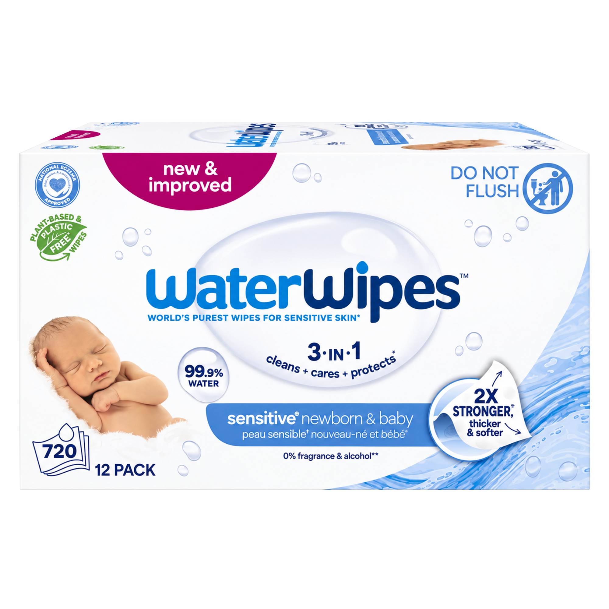 WaterWipes Vlhčené ubrousky 3v1 Sensitive 12x 60 ks 720 ks