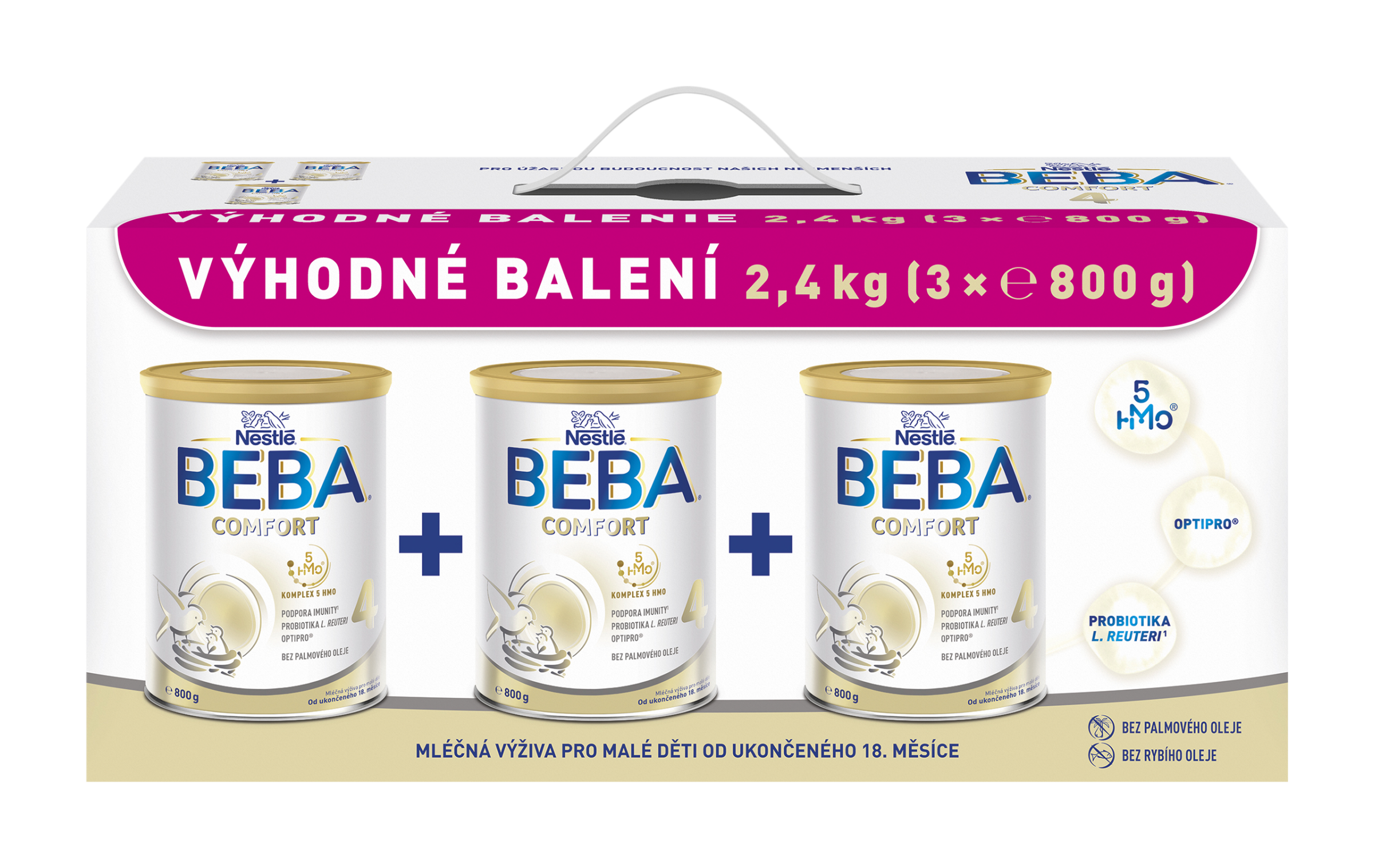BEBA Batolecí mléko COMFORT 4, 18m+, 3x 800 g