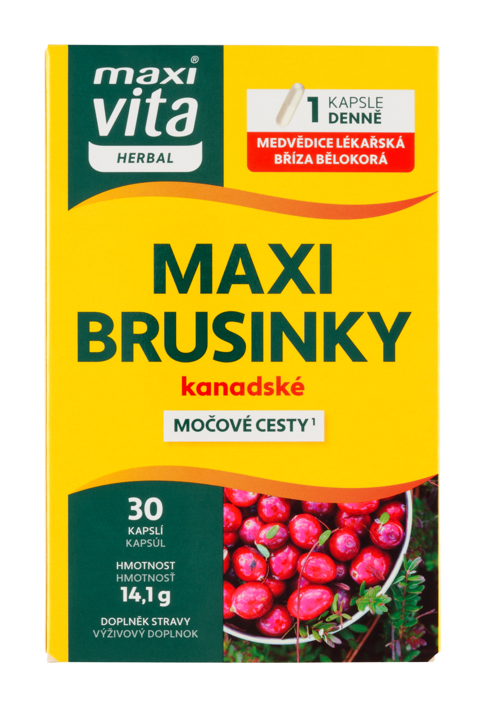 Maxi brusinky kanadské Herbal, doplněk stravy