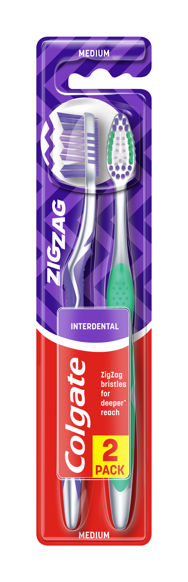 Zubní kartáček ZigZag Medium 2 ks, různé druhy