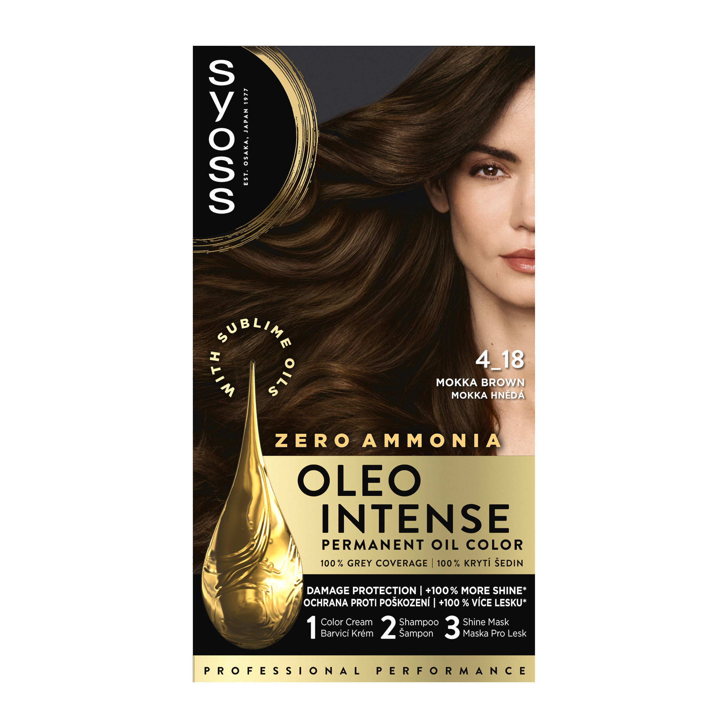 Barva na vlasy Oleo Intense 4-18 hnědá moka