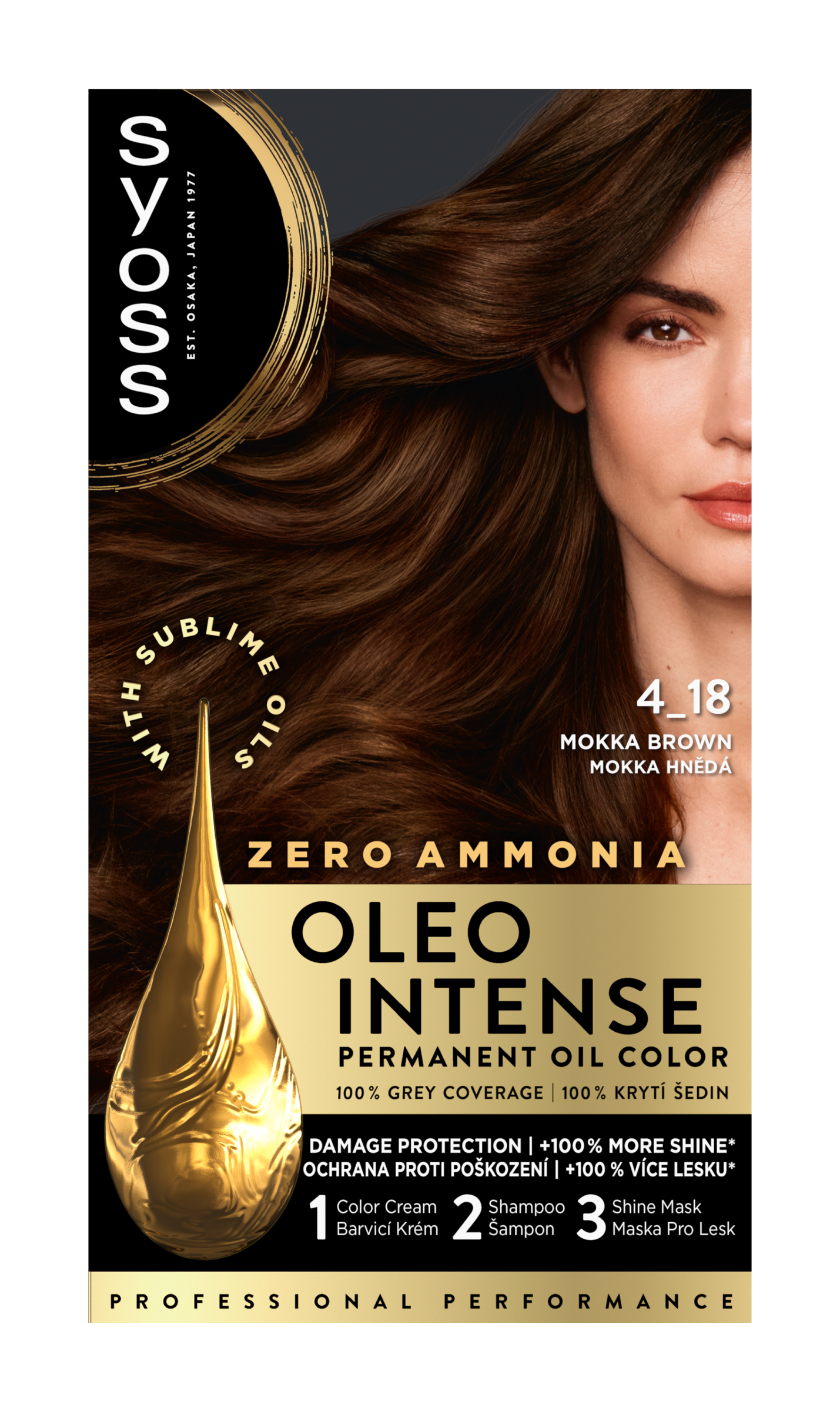 Barva na vlasy Oleo Intense 4-18 hnědá moka