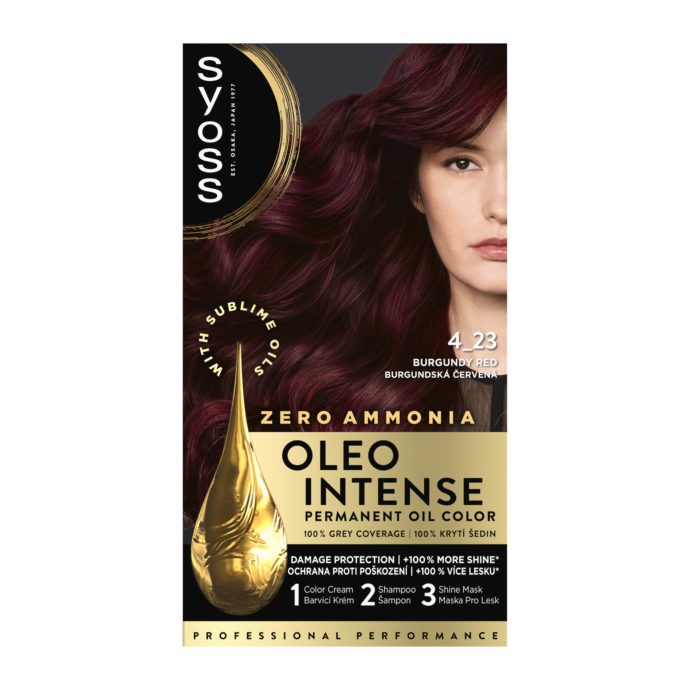 Barva na vlasy Oleo Intense 4-23 burgundská červeň
