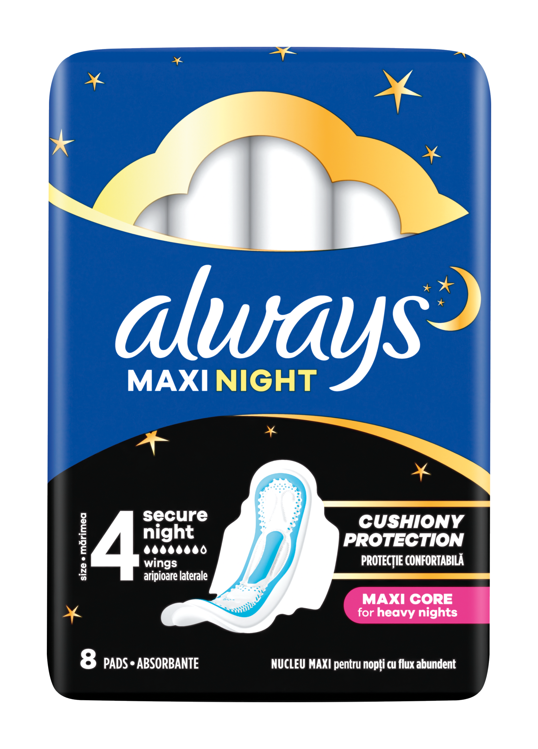 Hygienické vložky Maxi Night s křidélky vel. 4