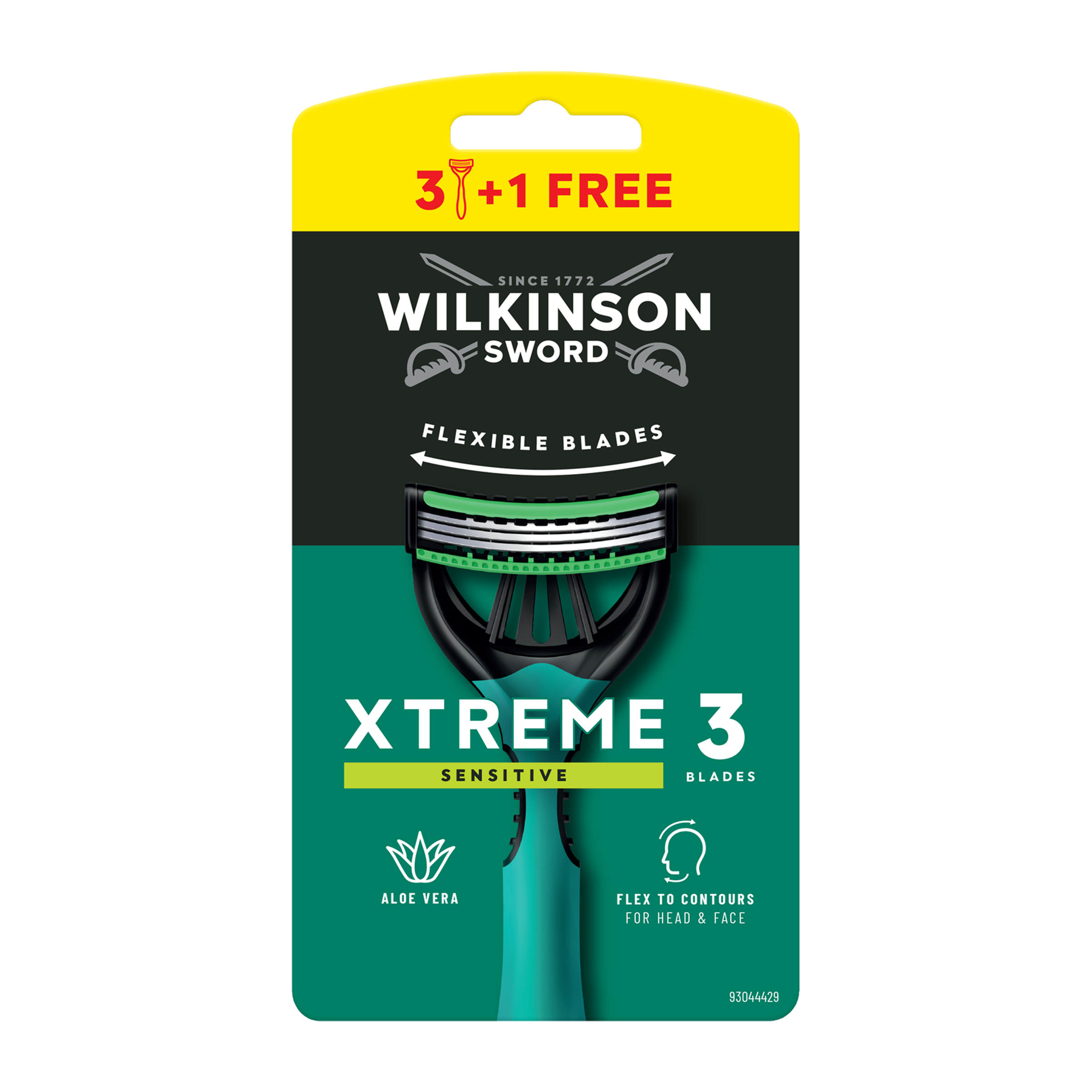 Flexibilní jednorázový holicí strojek Sword Xtreme3 Sensitive se 3 břity