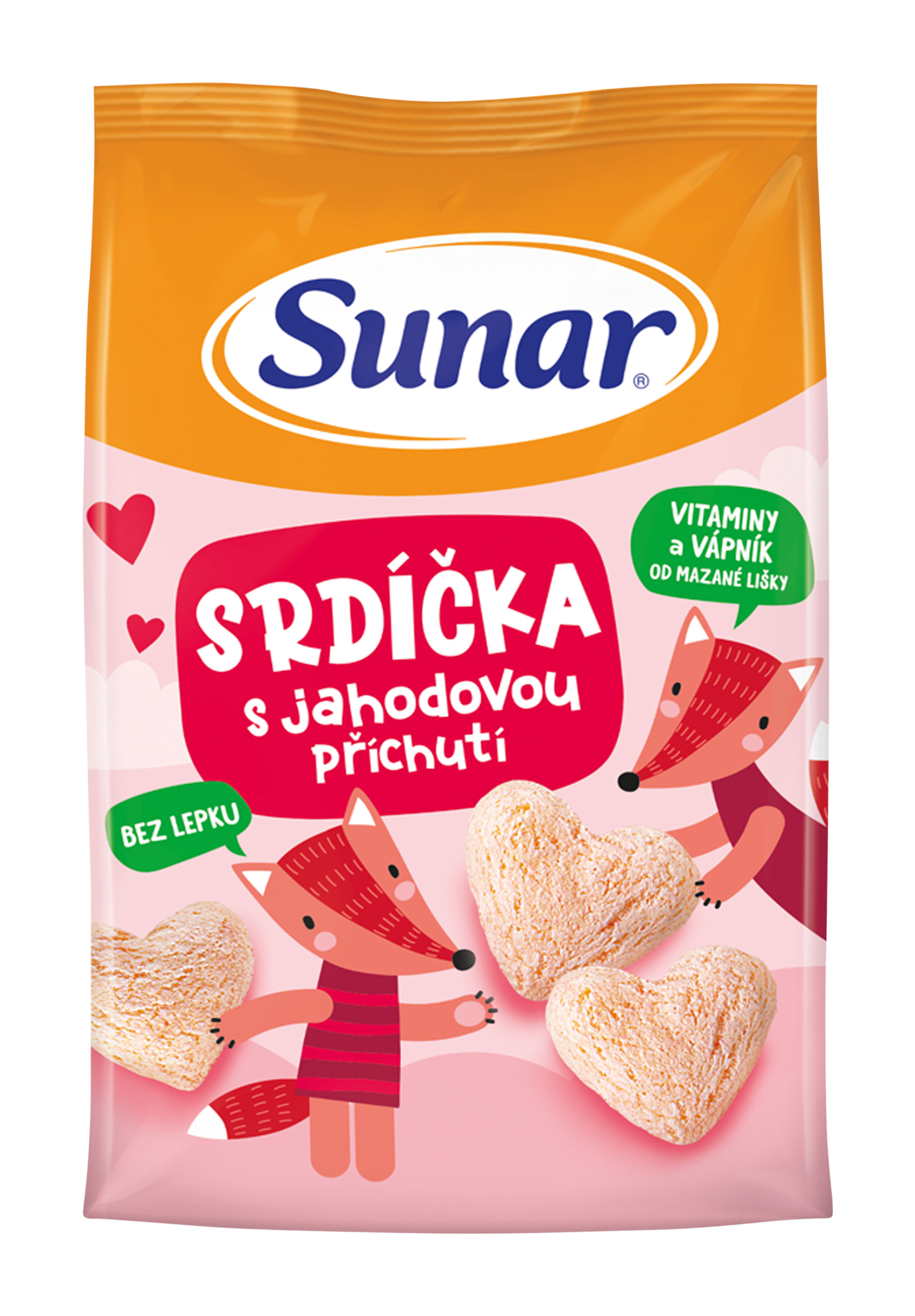 Dětský snack jahodová srdíčka 