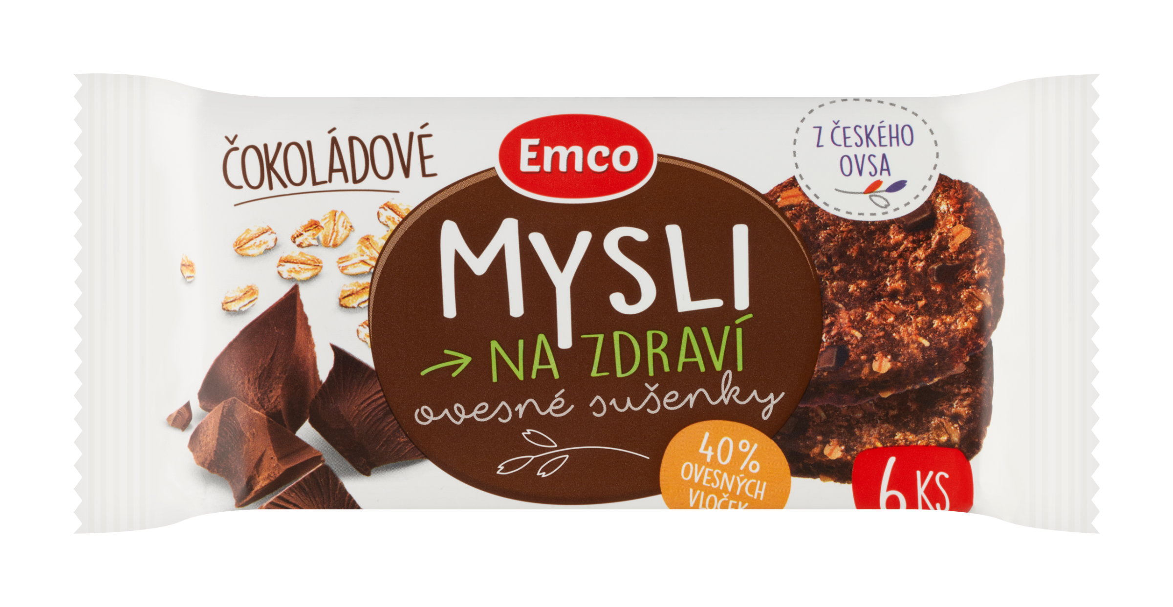 Ovesné sušenky Mysli na zdraví čokoládové