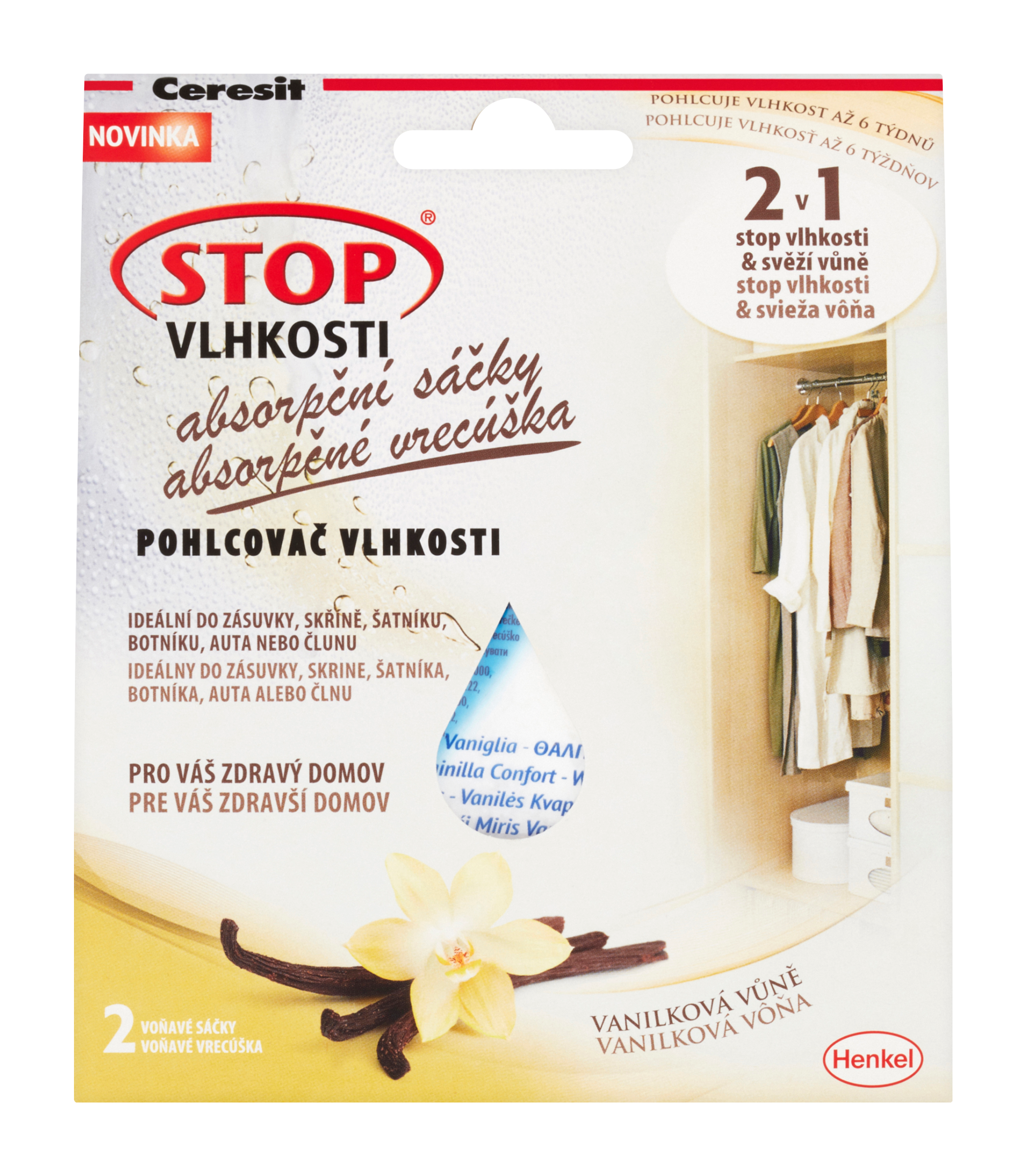 Absorpční sáčky - Stop vlhkosti, vanilková vůně 2x50 g