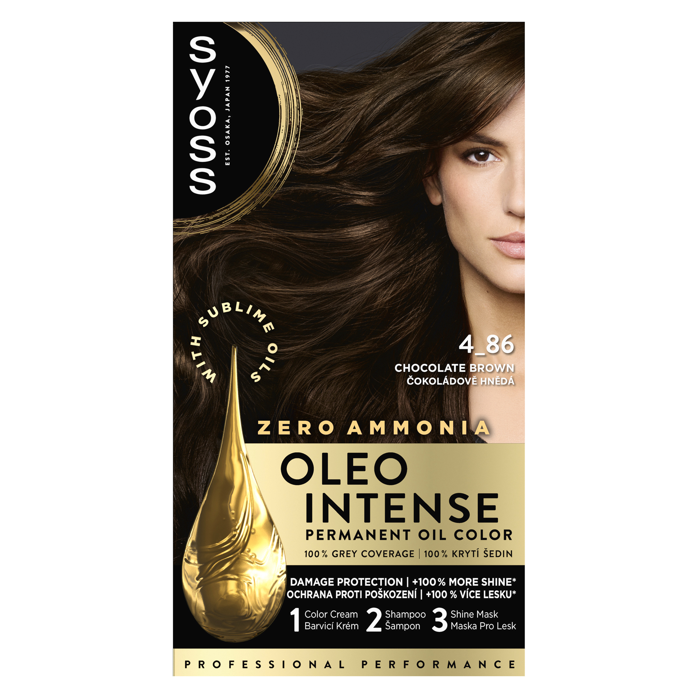 Barva na vlasy Oleo Intense 4-86 čokoládově hnědá 