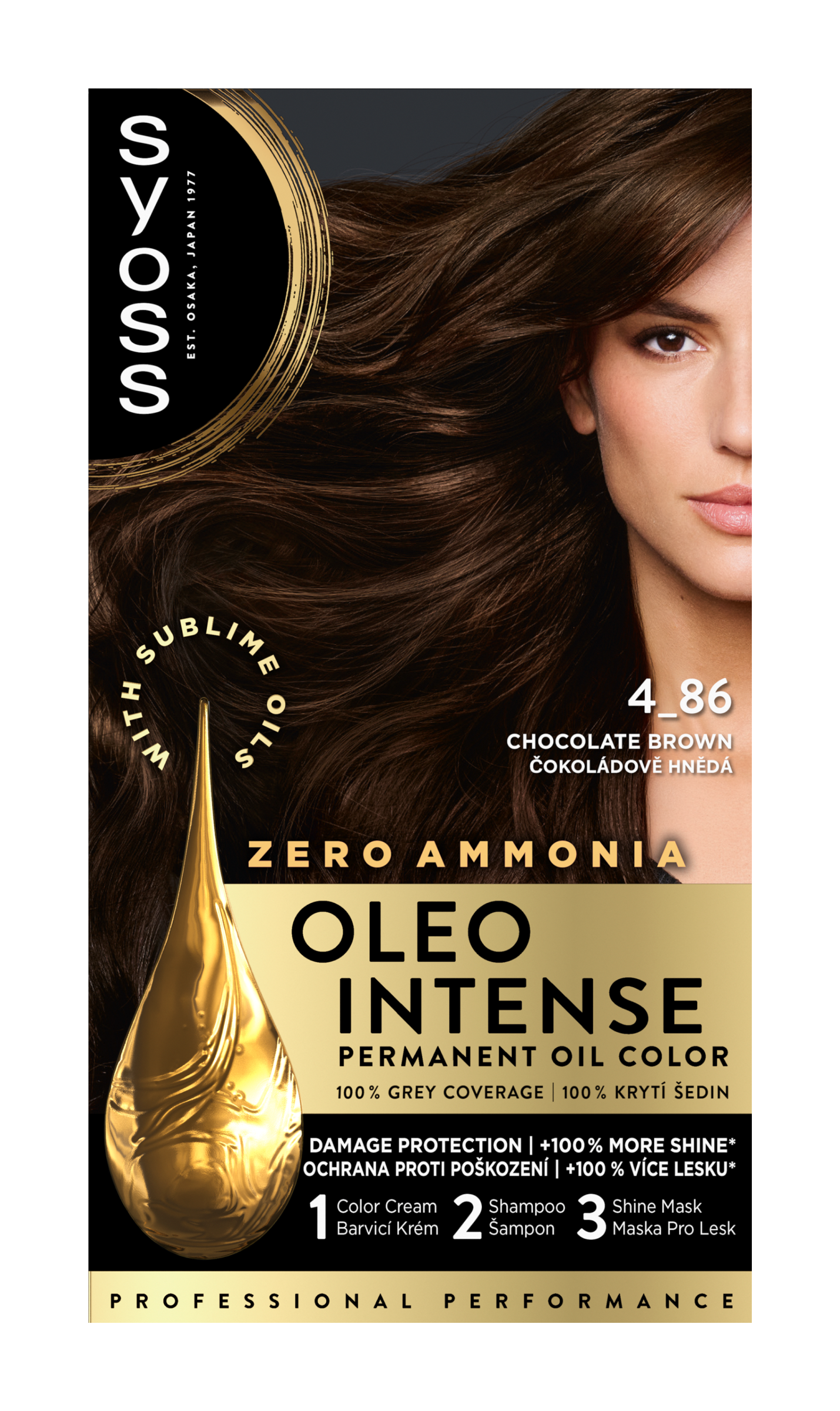 Barva na vlasy Oleo Intense 4-86 čokoládově hnědá 