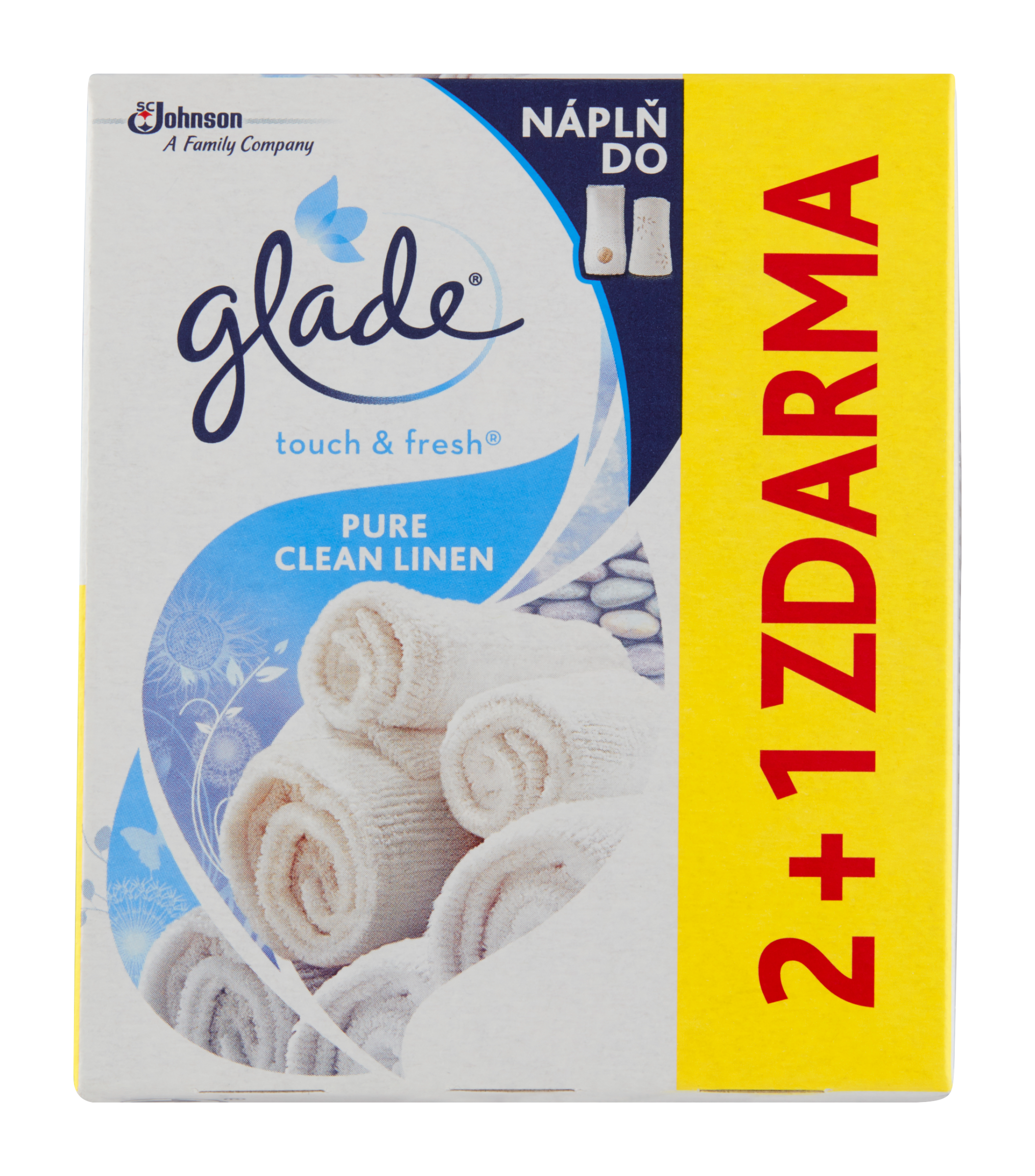 Glade Náplň aerosolový osvěžovač vzduchu Touch & Fresh Pure Clean Linen 3x 10 ml 30 ml