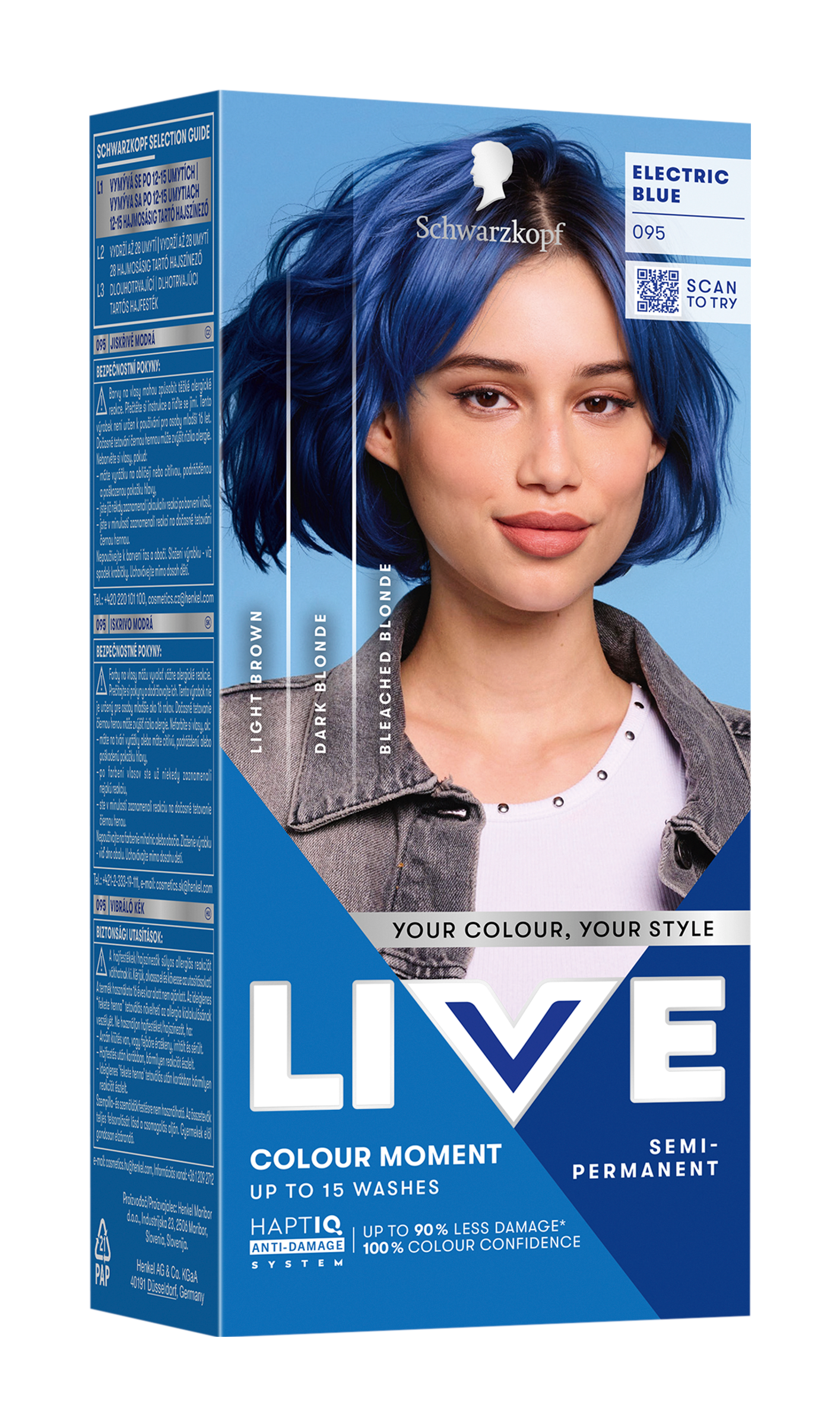 Barva na vlasy Live Ultra Brights 095 ocelově modrá