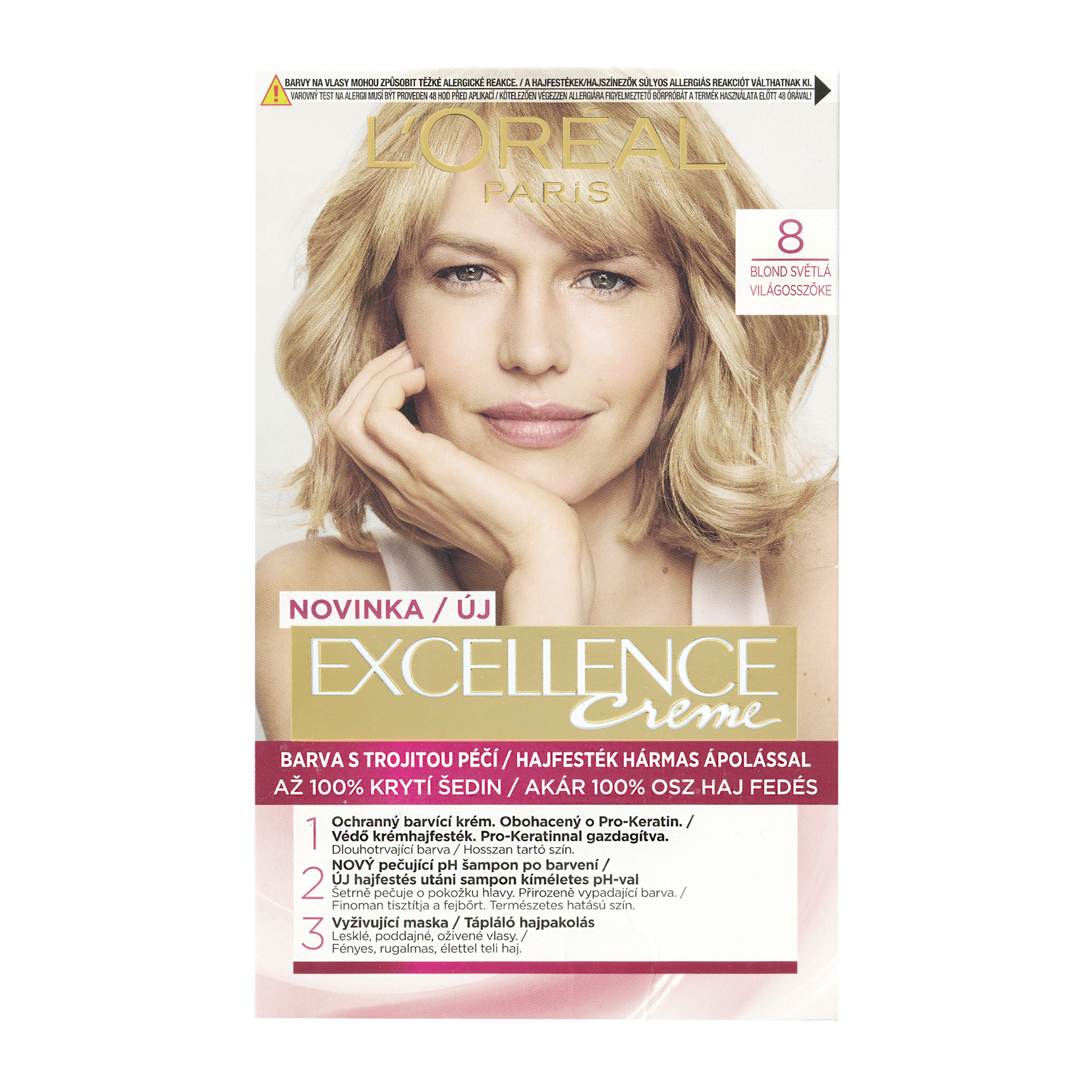 Barva na vlasy Excellence Creme 8 blond světlá