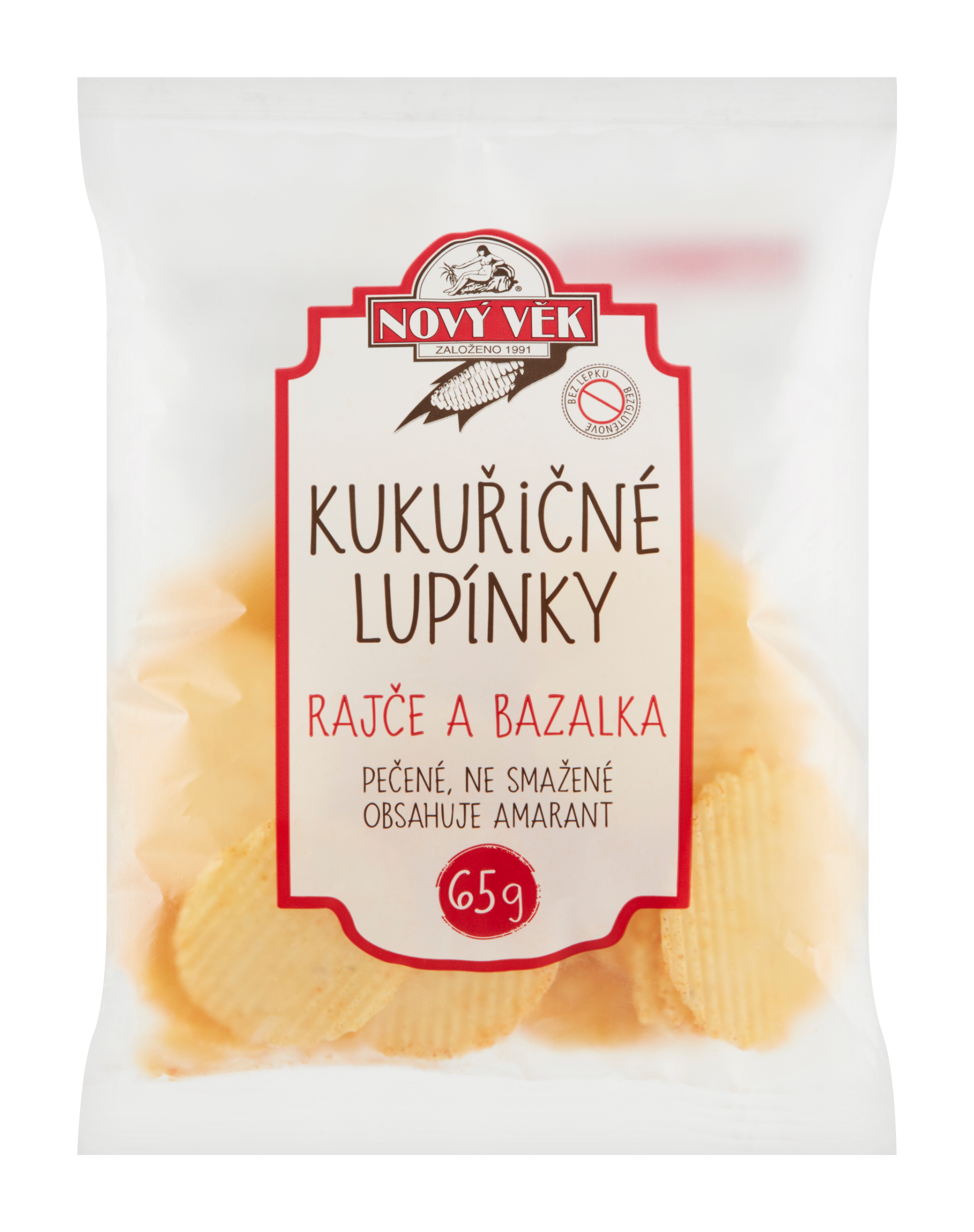 Kukuřičné lupínky rajče a bazalka