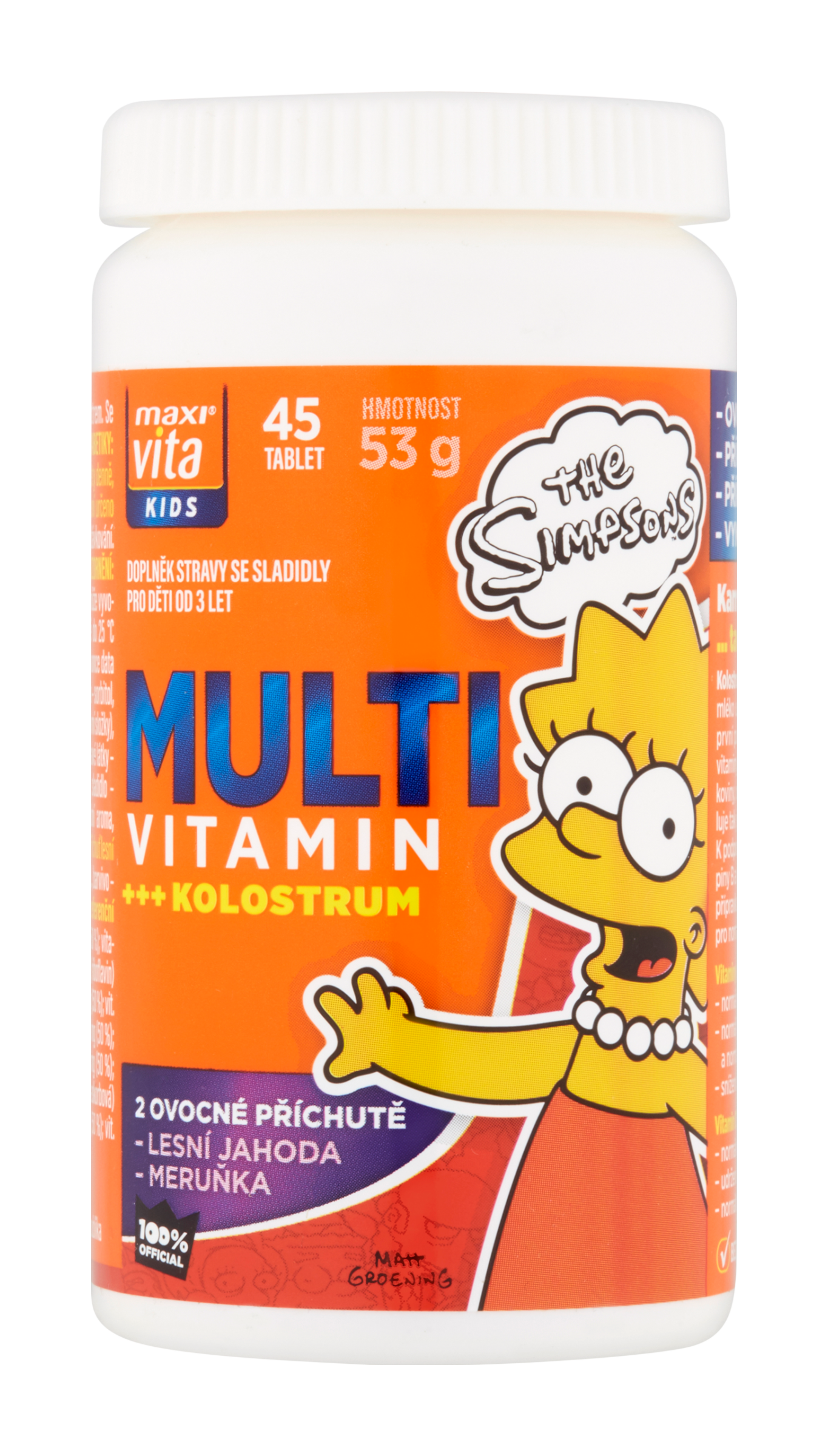 Maxi Vita Multivitamin Kids + kolostrum, doplněk stravy 45 ks