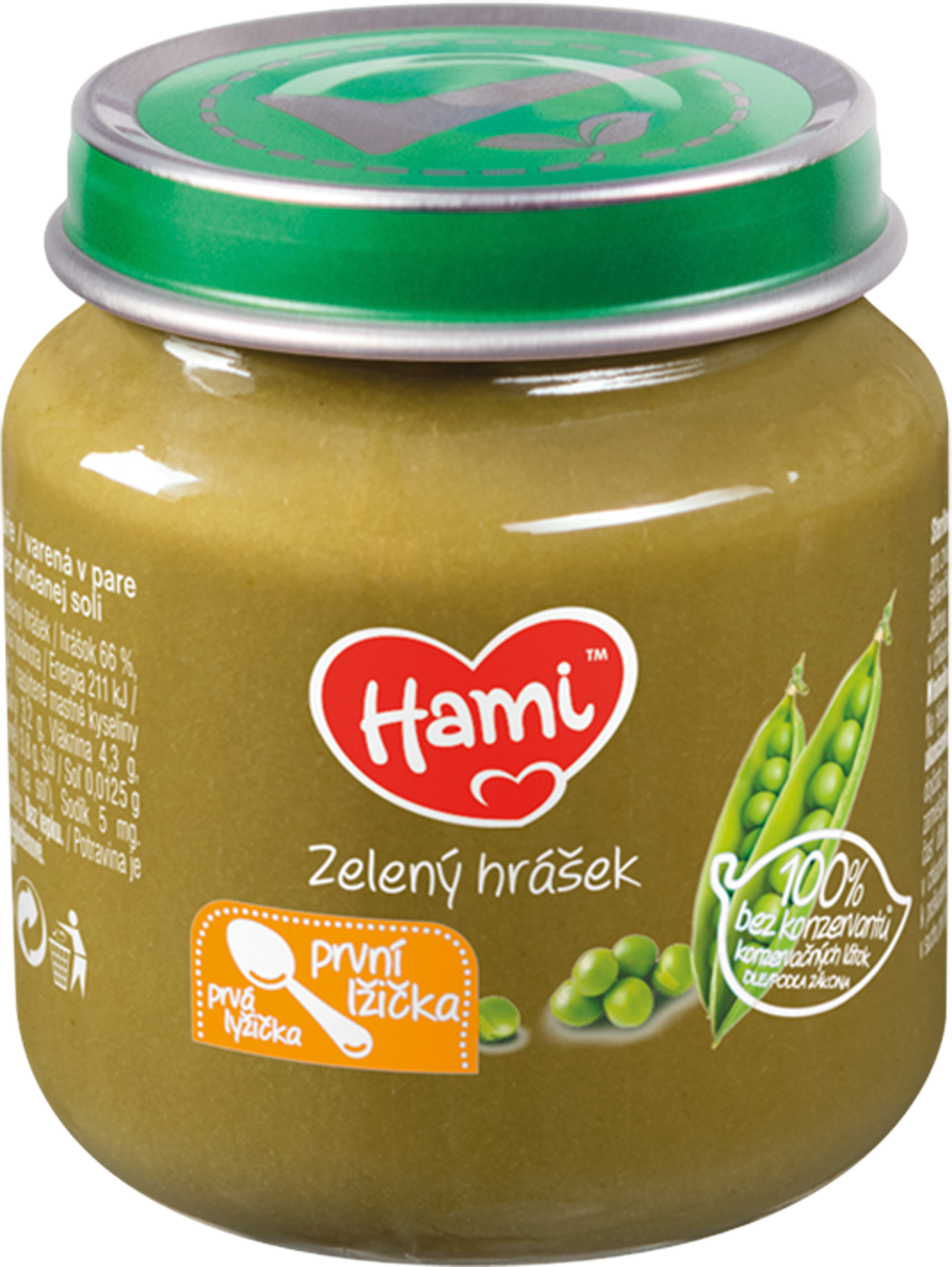 Hami Zelený hrášek první lžička 125 g