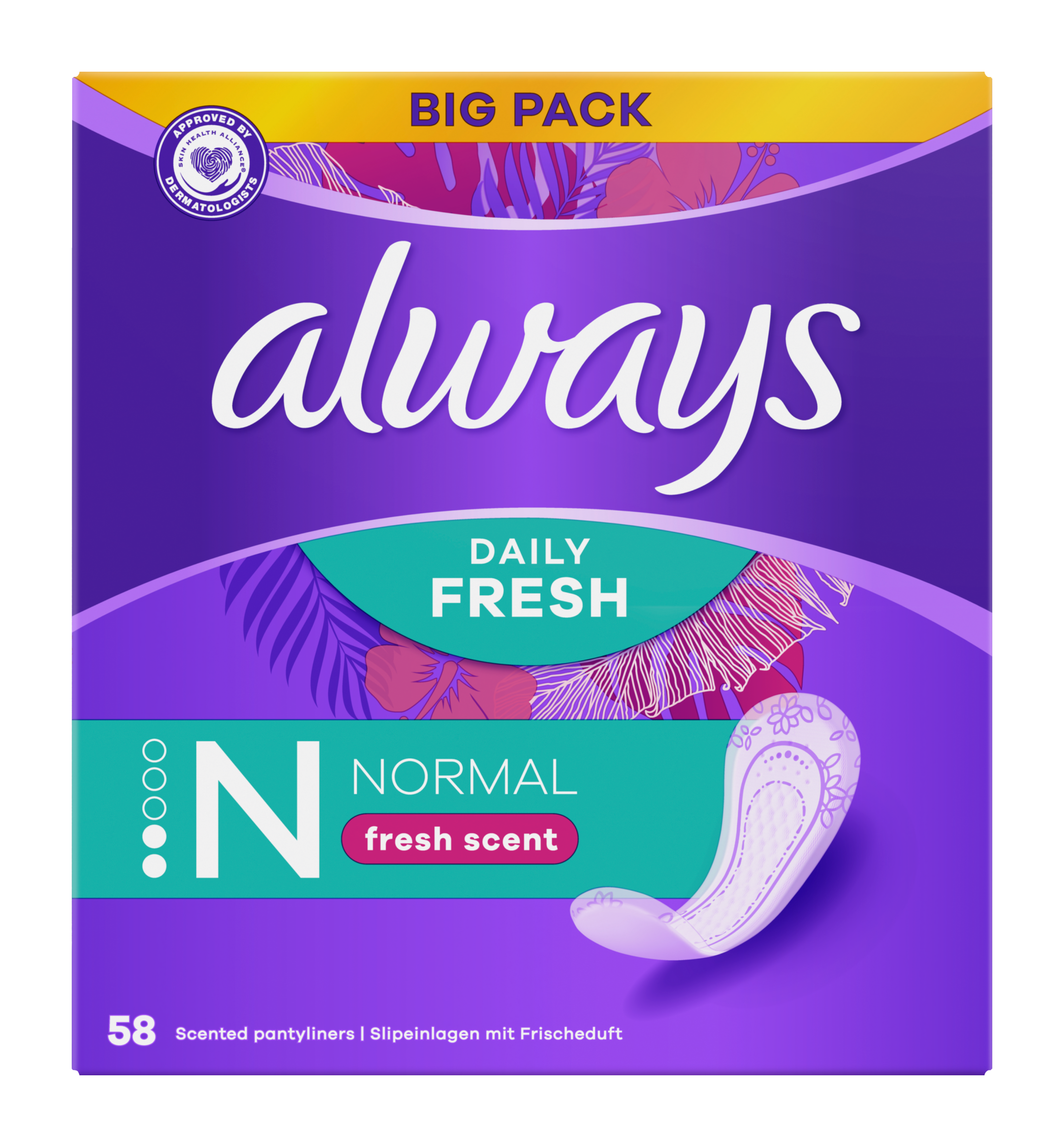 Slipové vložky Daily Fresh Fresh Scent Normal 58 ks