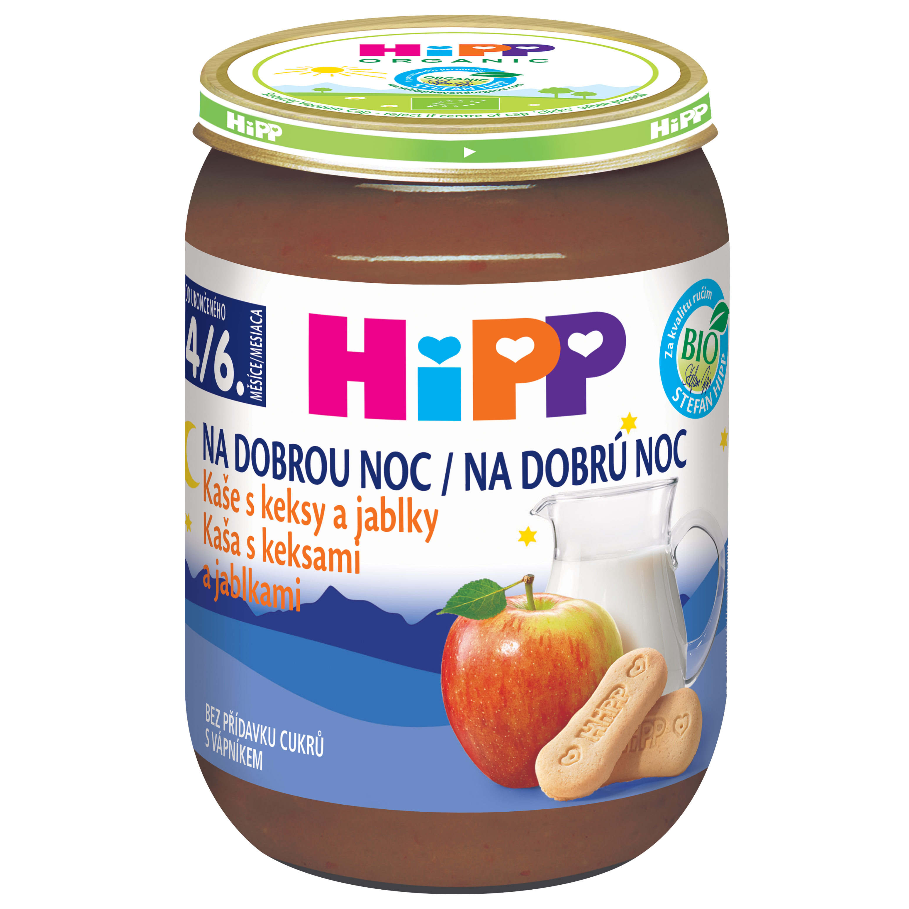HiPP BIO mléčná kaše s keksy a jablky na dobrou noc 190 g