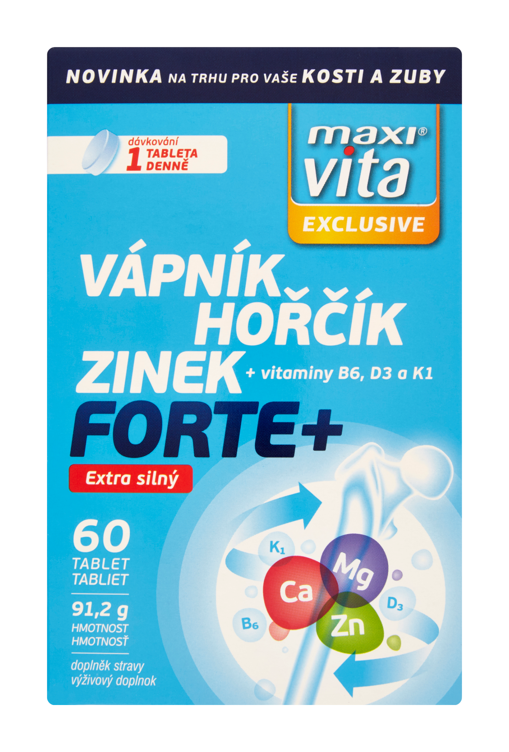 Vápník hořčík zinek Exclusive Forte+, doplněk stravy