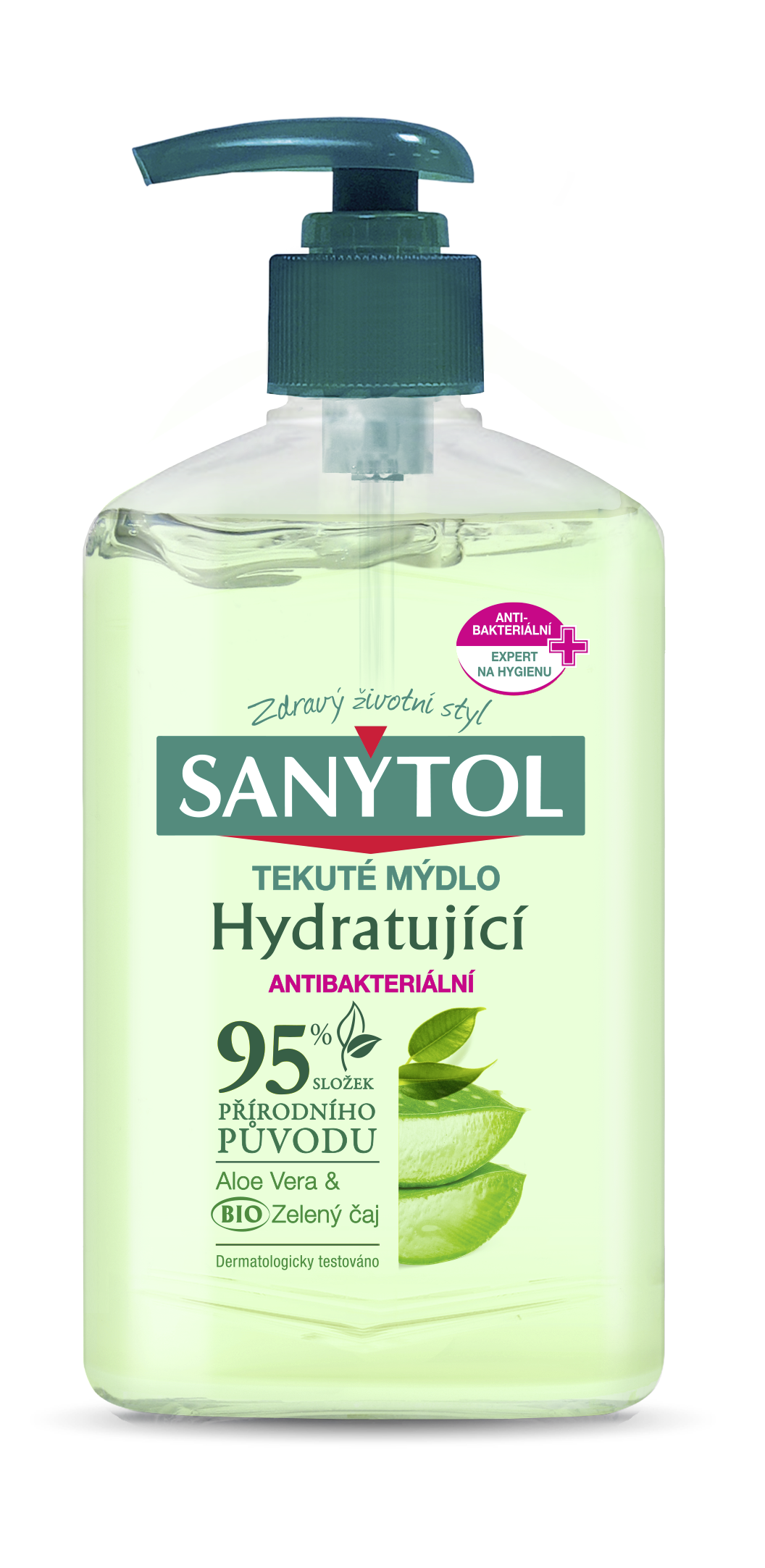 Dezinfekční tekuté mýdlo, hydratující aloe vera & zelený čaj