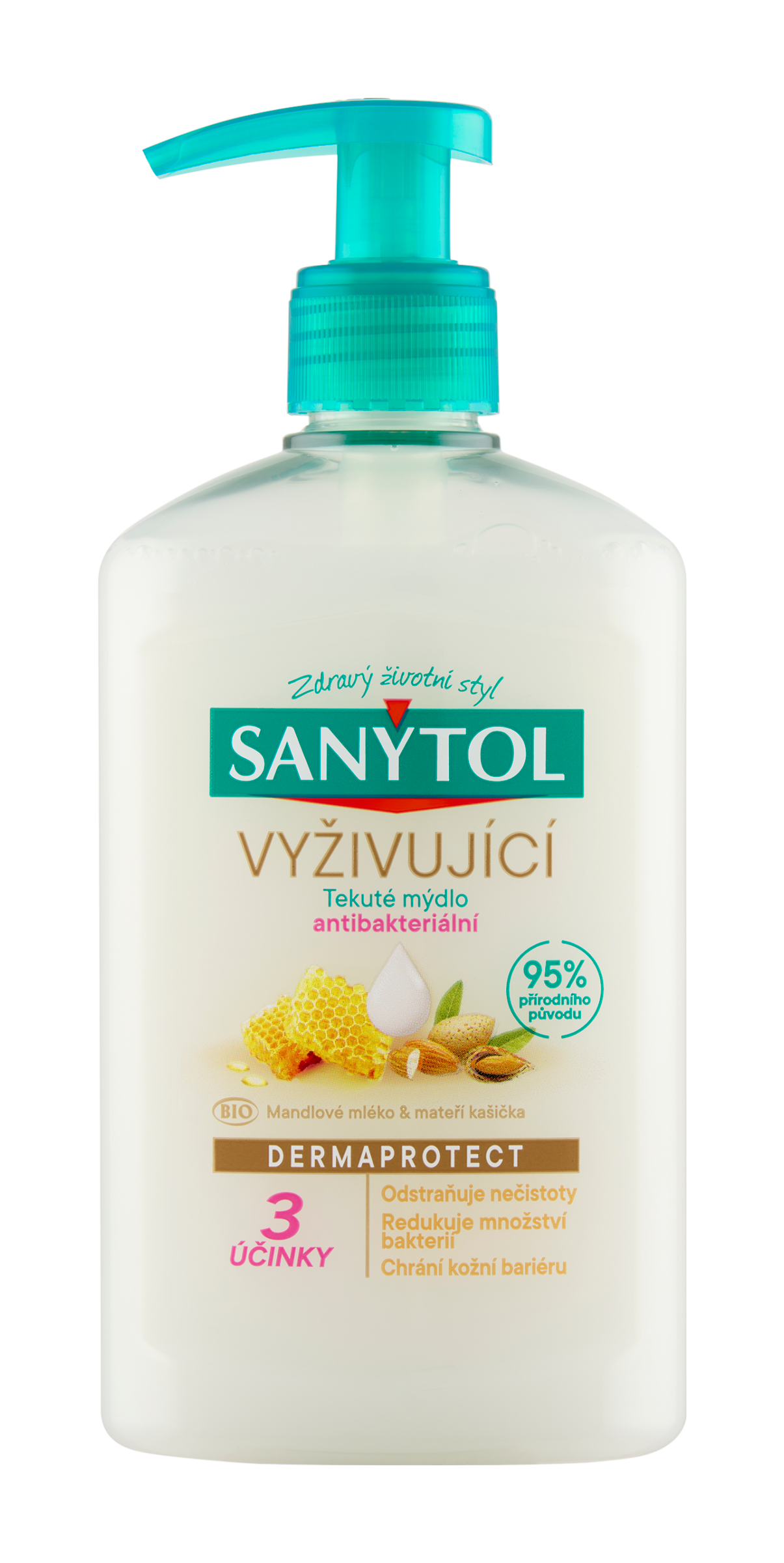 Dezinfekční tekuté mýdlo, vyživující mandlové mléko & mateří kašička