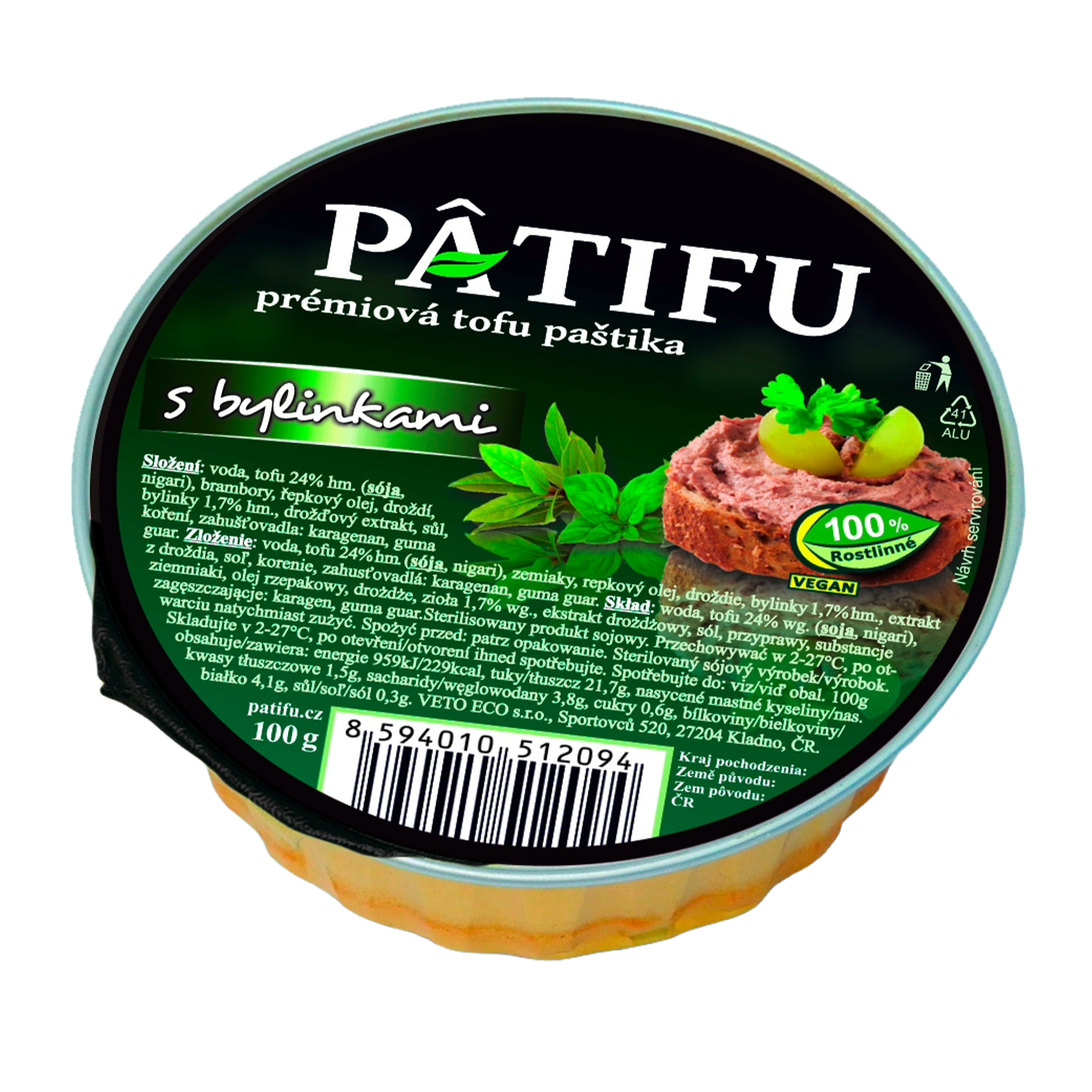 Paštika Patifu s bylinkami