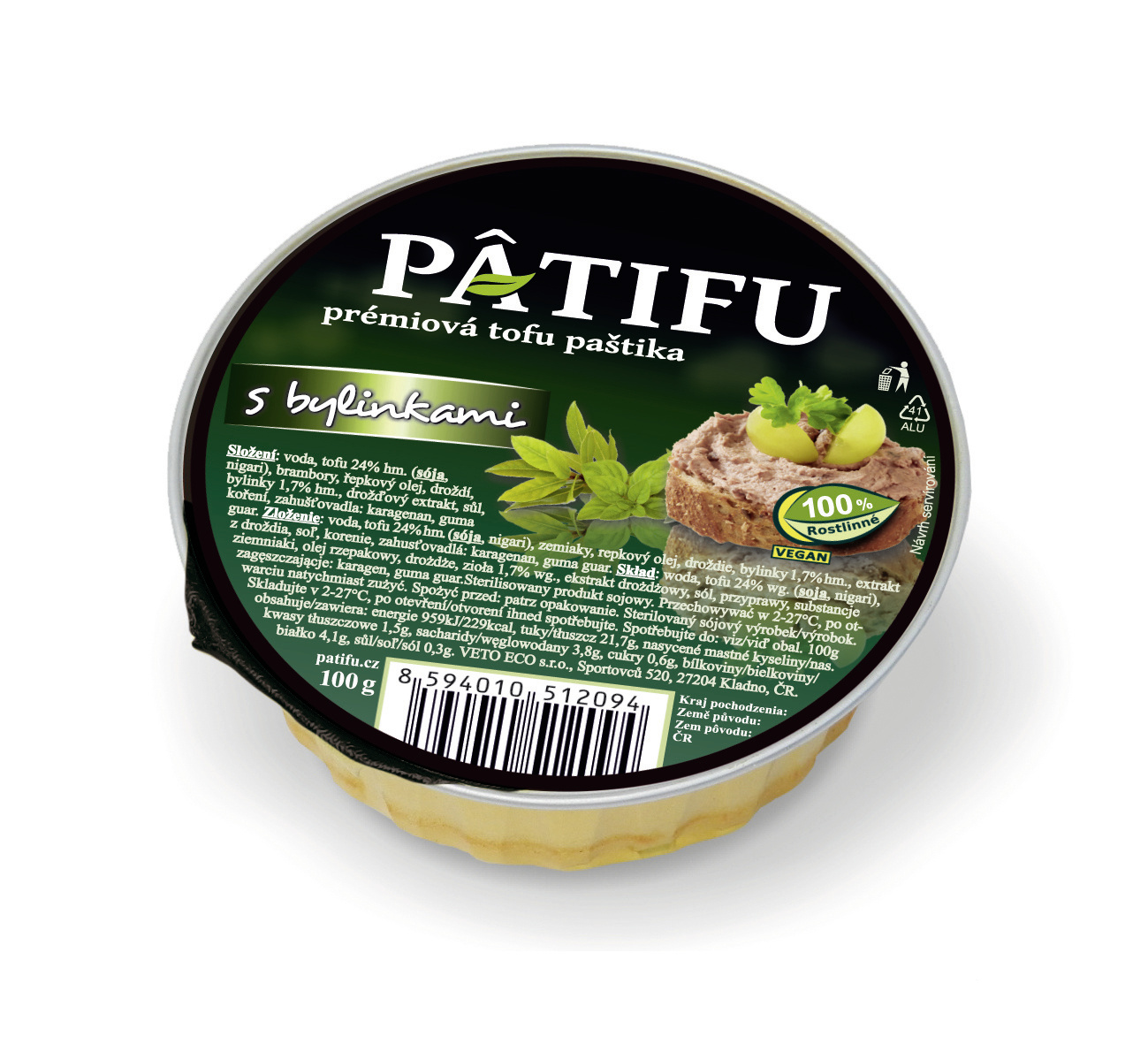 Veto Paštika Patifu s bylinkami 100 g