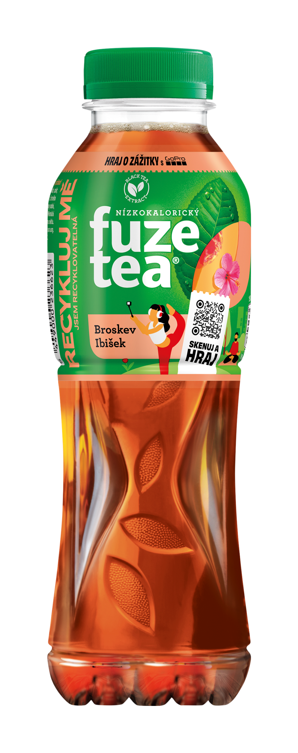 Černý ledový čaj Peach Hibiscus 