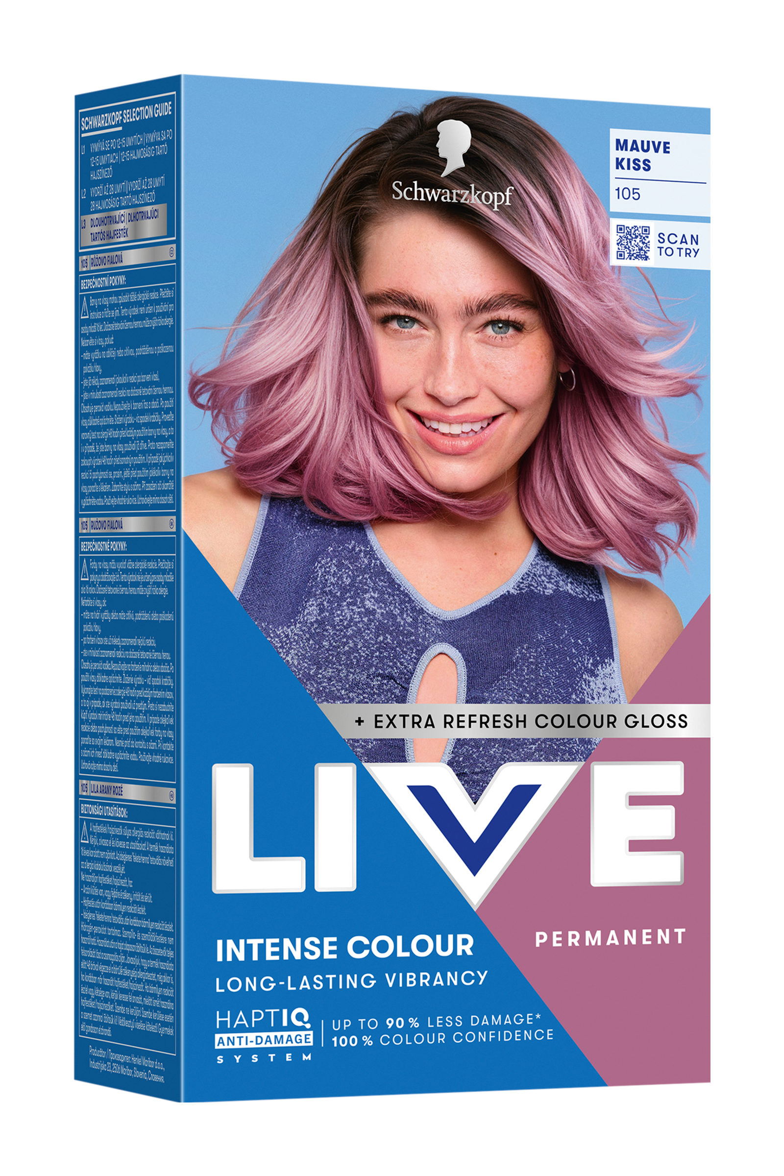 Barva na vlasy Live Lightener + Twist 105 Růžovo fialová