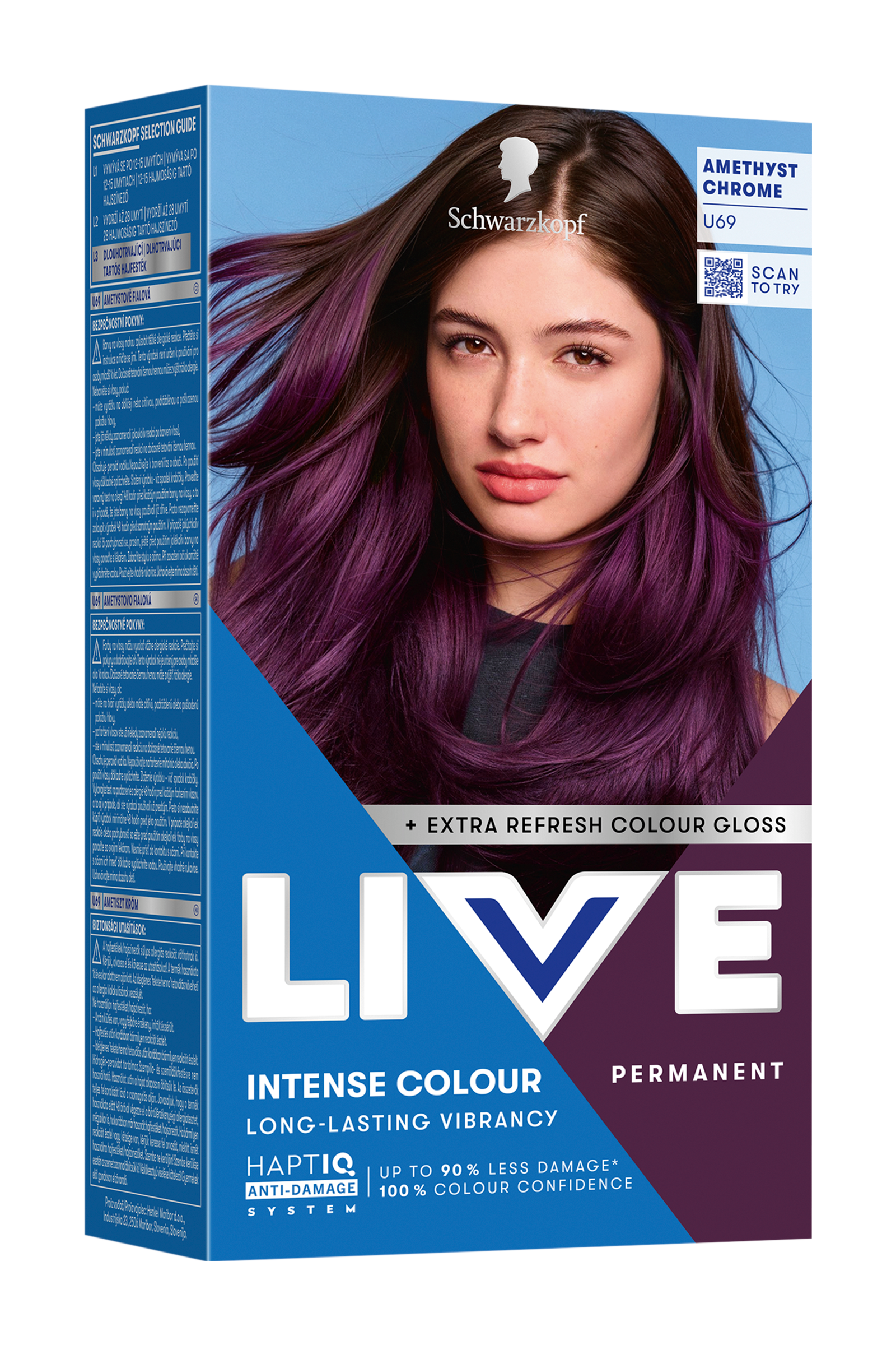 Barva na vlasy Live Urban Metallics U69 Ametystově fialová 