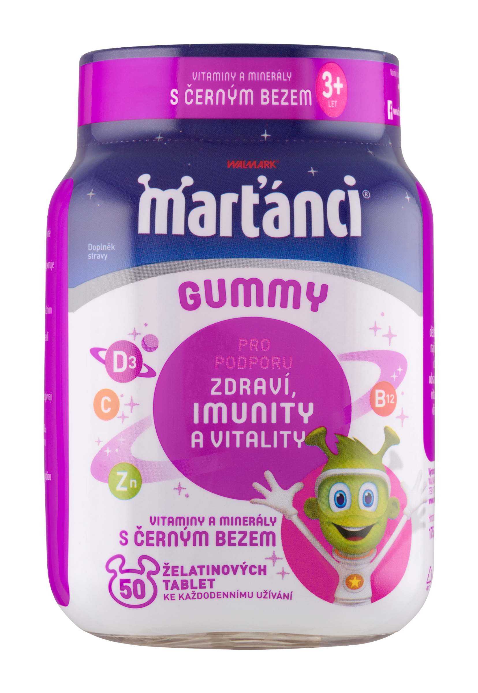 Gummy vitaminy a minerály s černým bezem, doplněk stravy