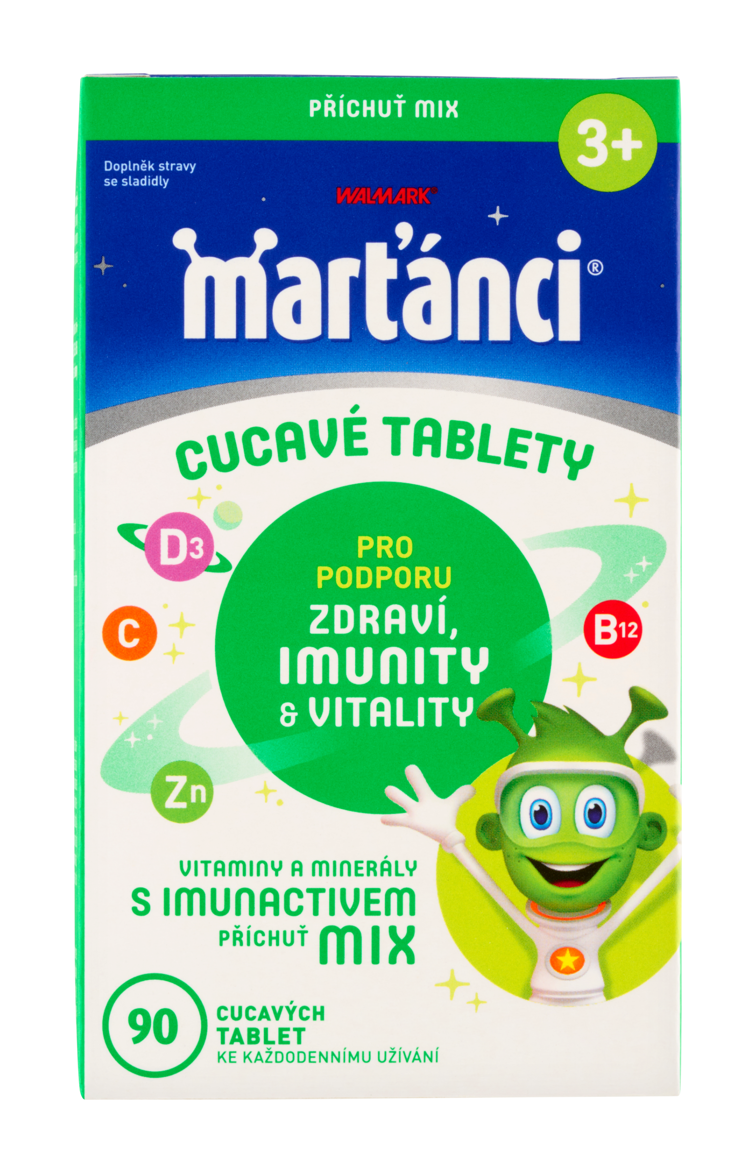 Marťánci Cucavé tablety s imunactivem příchuť mix, doplněk stravy 90 ks