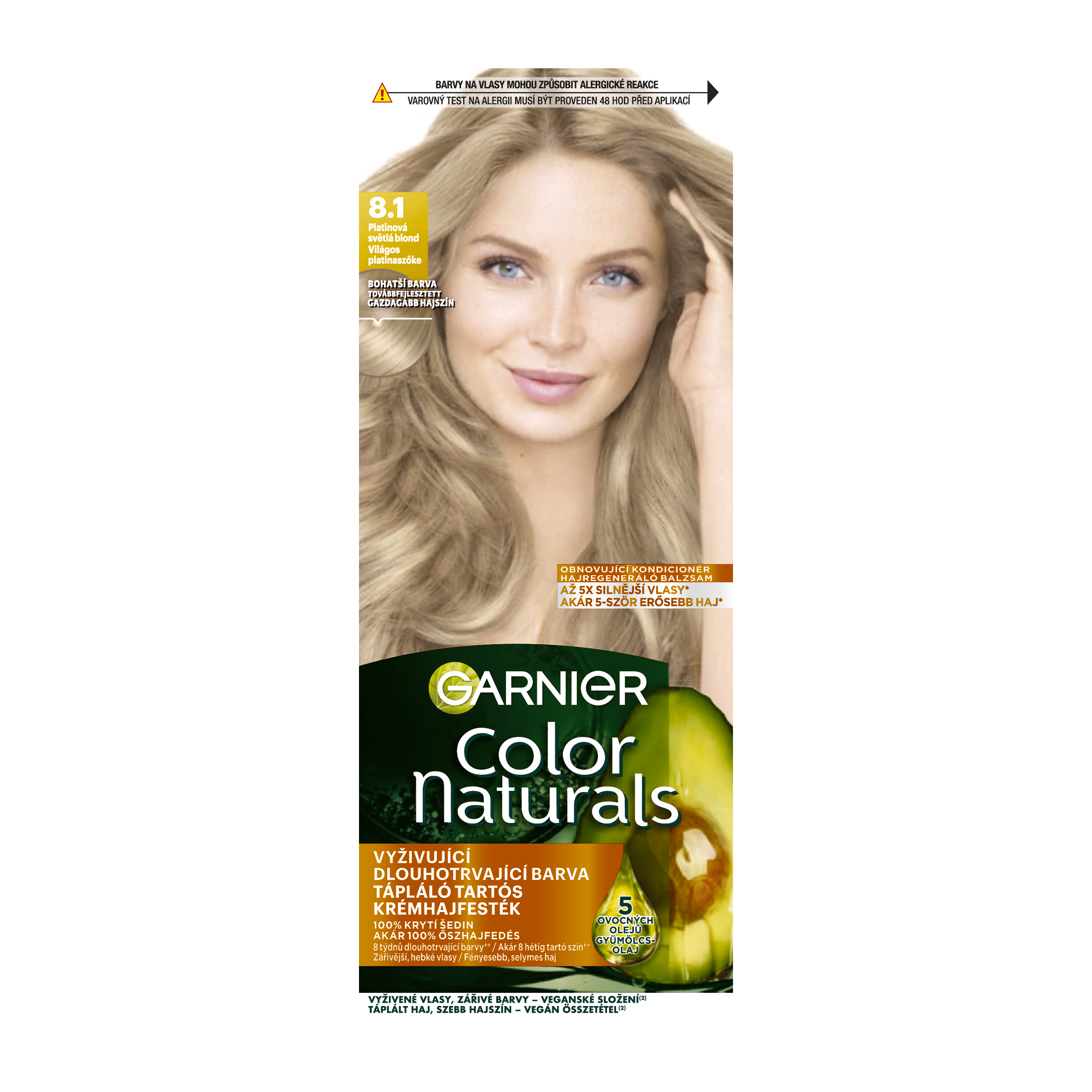 Barva na vlasy Color Naturals 8.1 platinová světlá blond
