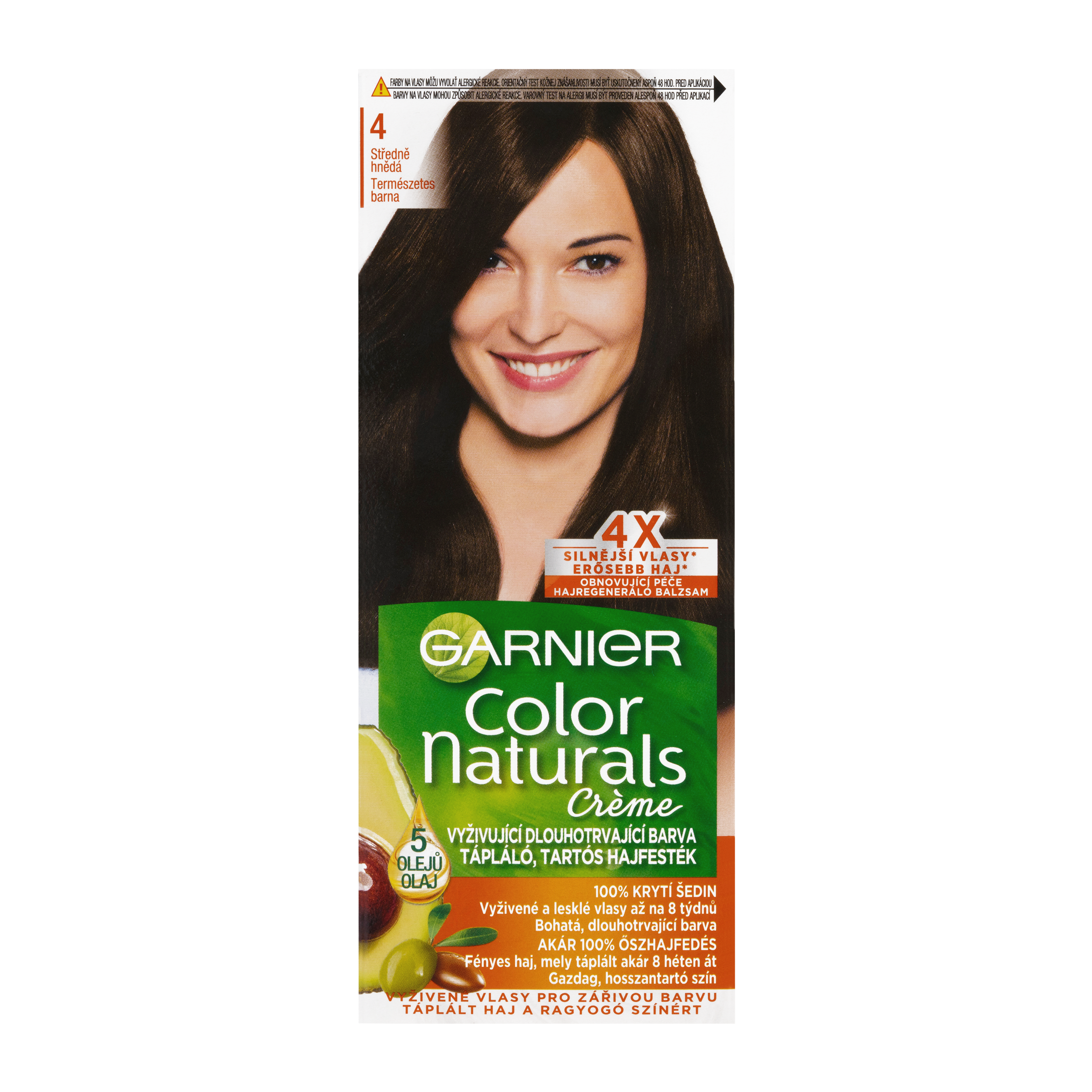 Barva na vlasy Color Naturals 4 středně hnědá 