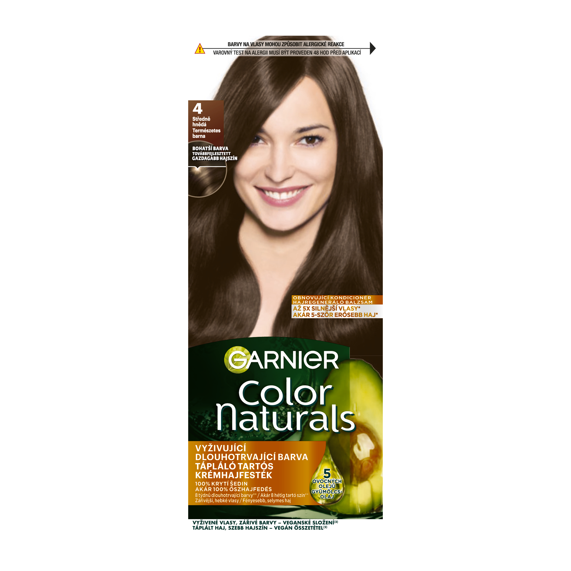 Barva na vlasy Color Naturals 4 středně hnědá 