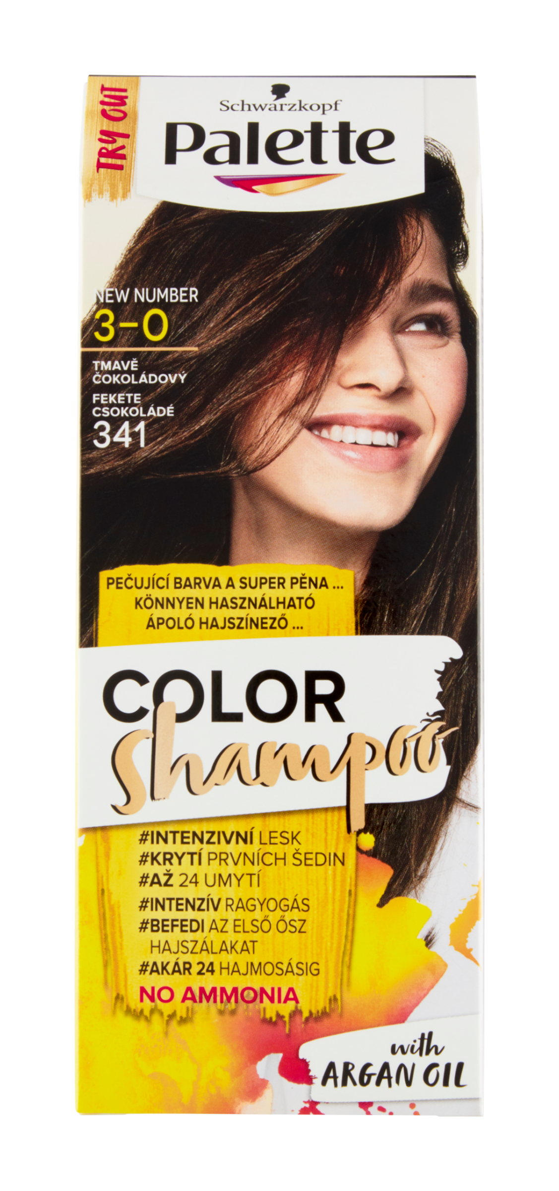 Barva na vlasy Color Shampoo 3-0 (341) tmavě čokoládový