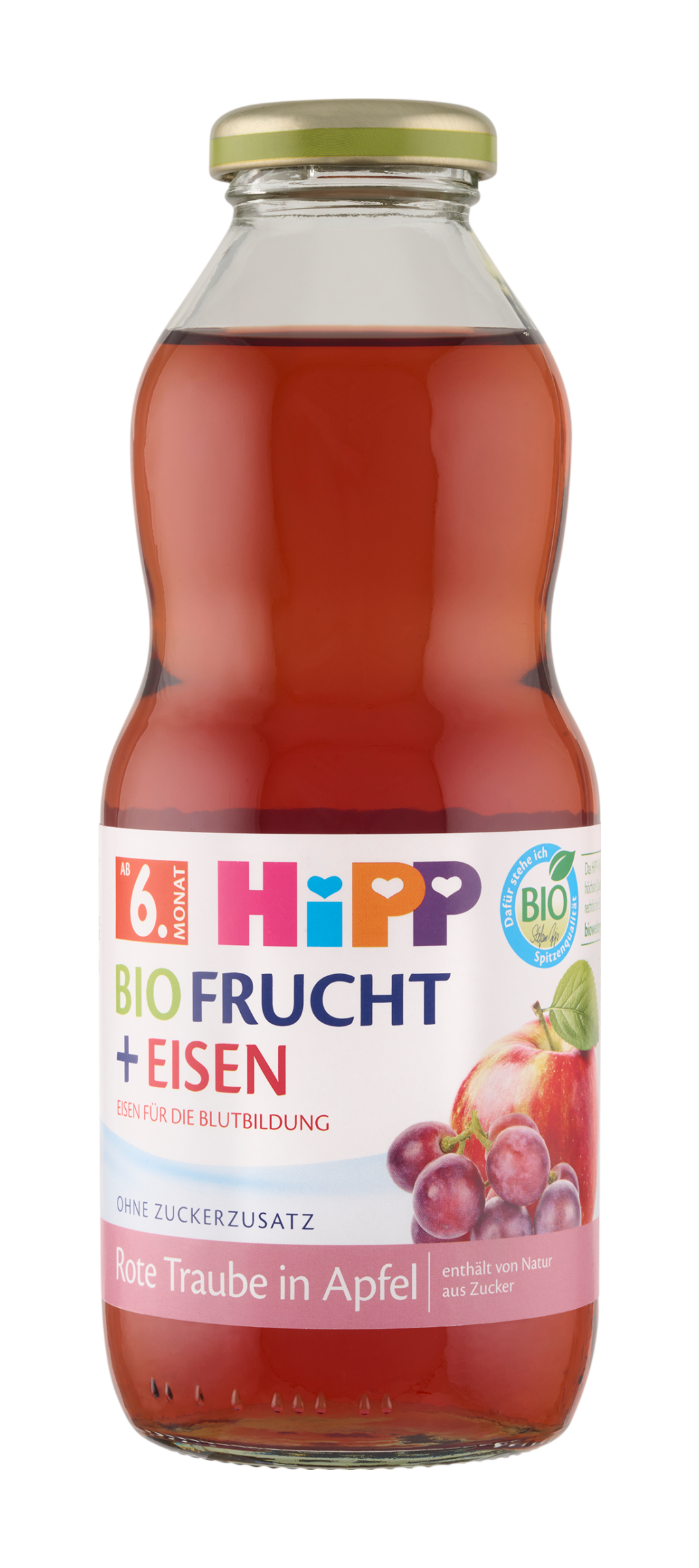 HiPP BIO ovocný nektar s jablkem a červenými hrozny 500 ml